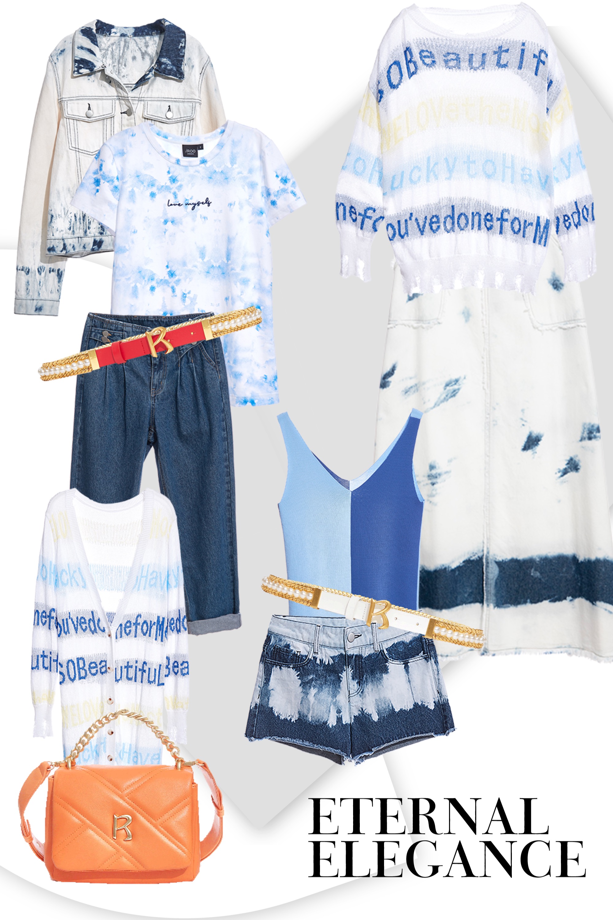 牛仔褲,春夏穿搭,牛仔,褲子,夏日丹寧,純棉,牛仔裙,中長裙,沁涼夏裝,半身裙,針織衫,女裝上衣,舒適主義,針織,T-Shirts,流行穿搭,刺繡,白色上衣,側背包,肩背包,皮革類,皮帶,開運紅,珍珠,背心特輯