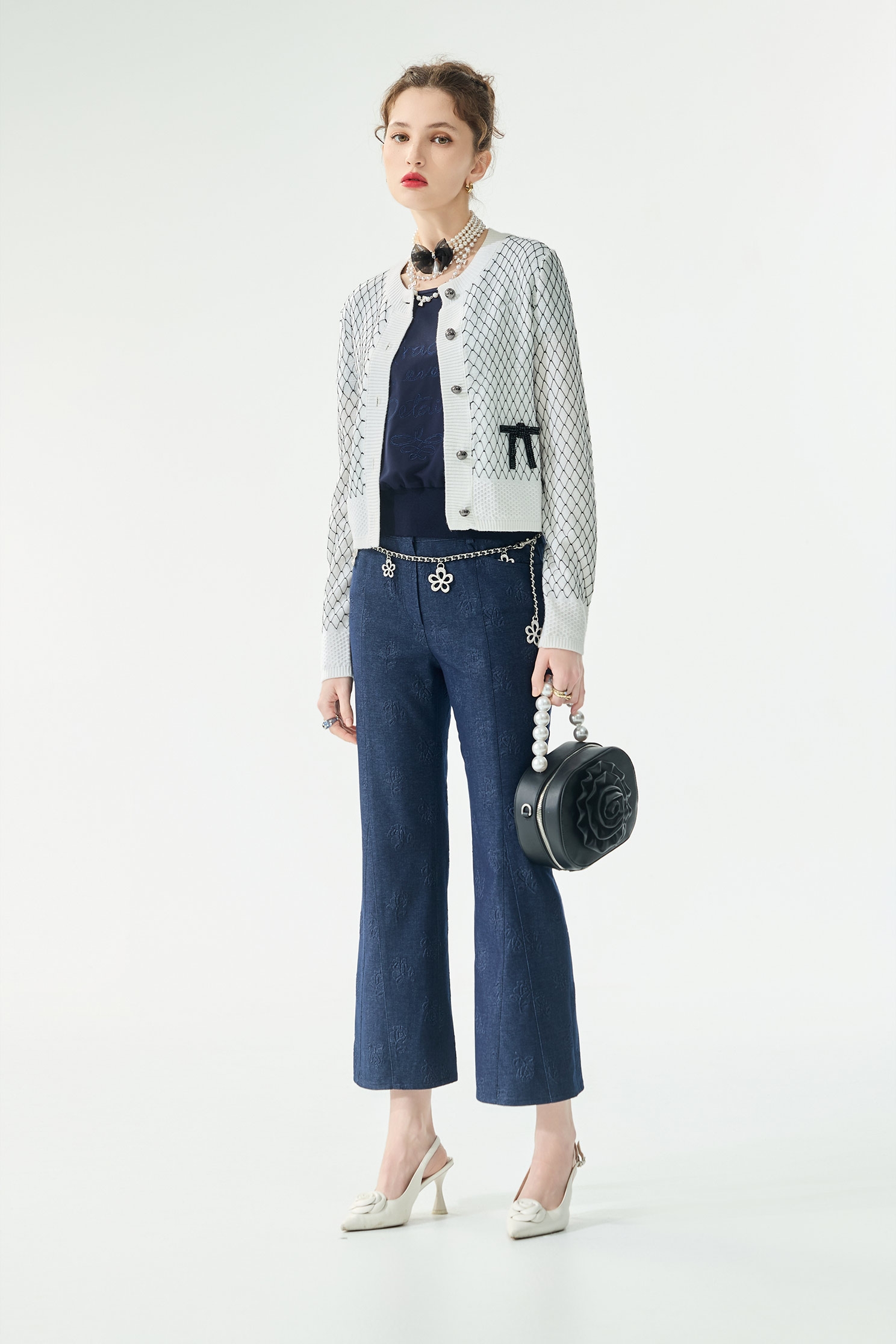 立體手勾菱格紋線針織外套立體手勾菱格紋線針織外套,一般外套,外套,春夏穿搭,格紋,蝴蝶結,針織,針織外套