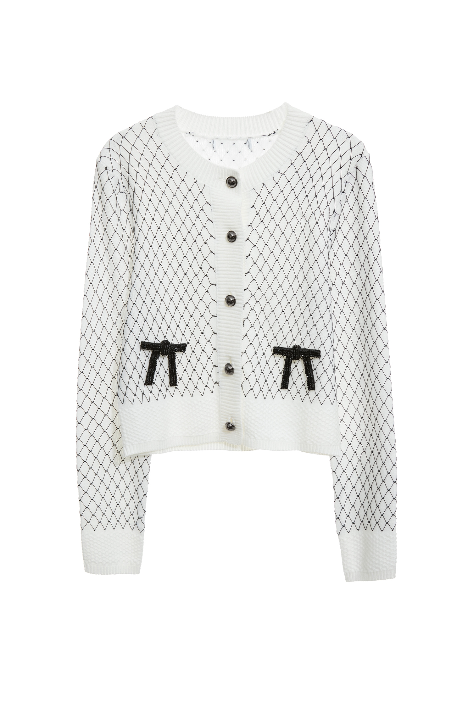 立體手勾菱格紋線針織外套立體手勾菱格紋線針織外套,一般外套,外套,春夏穿搭,格紋,蝴蝶結,針織,針織外套