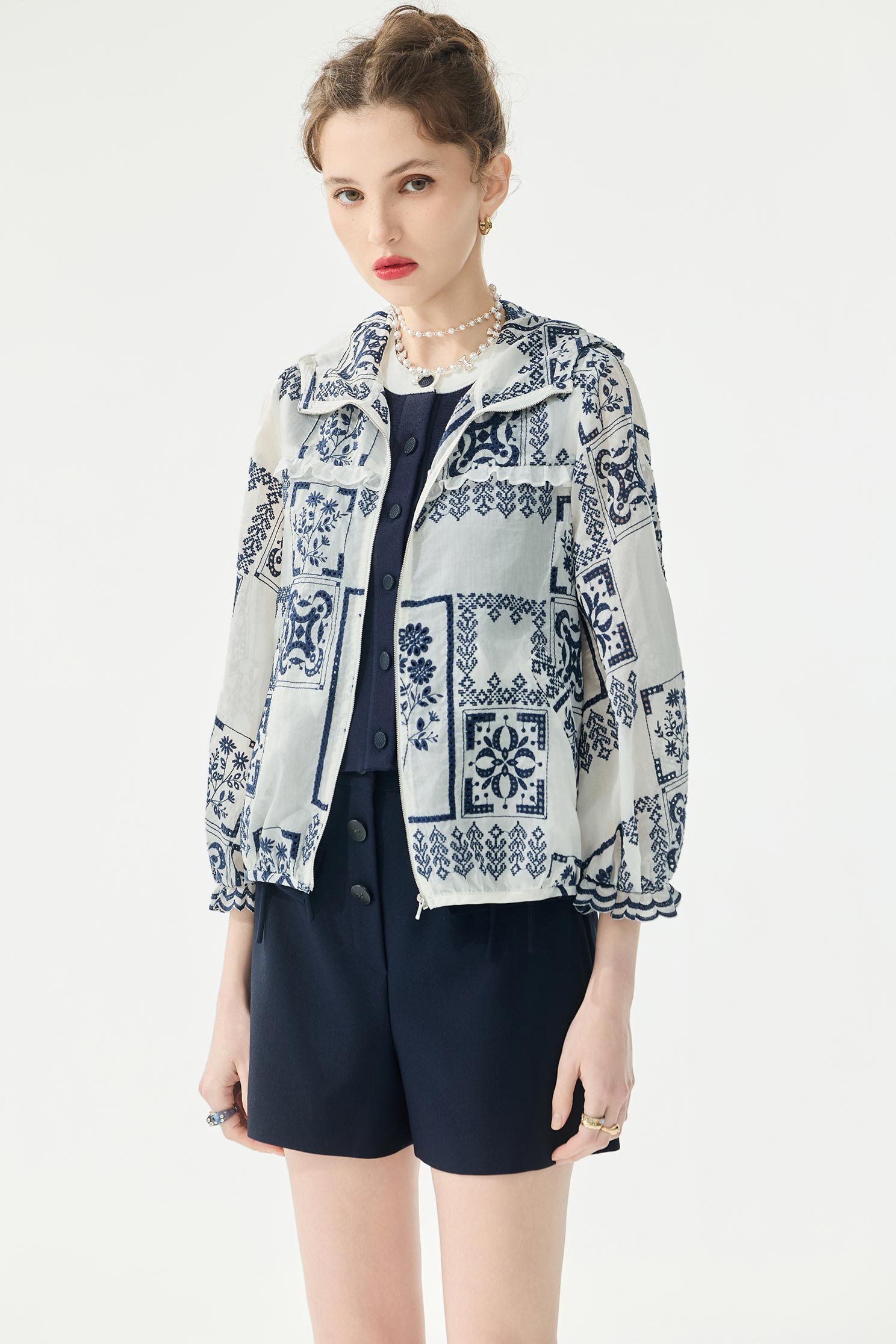 溫室花園繡花連帽外套溫室花園繡花連帽外套,一般外套,外套,春夏穿搭,繡花