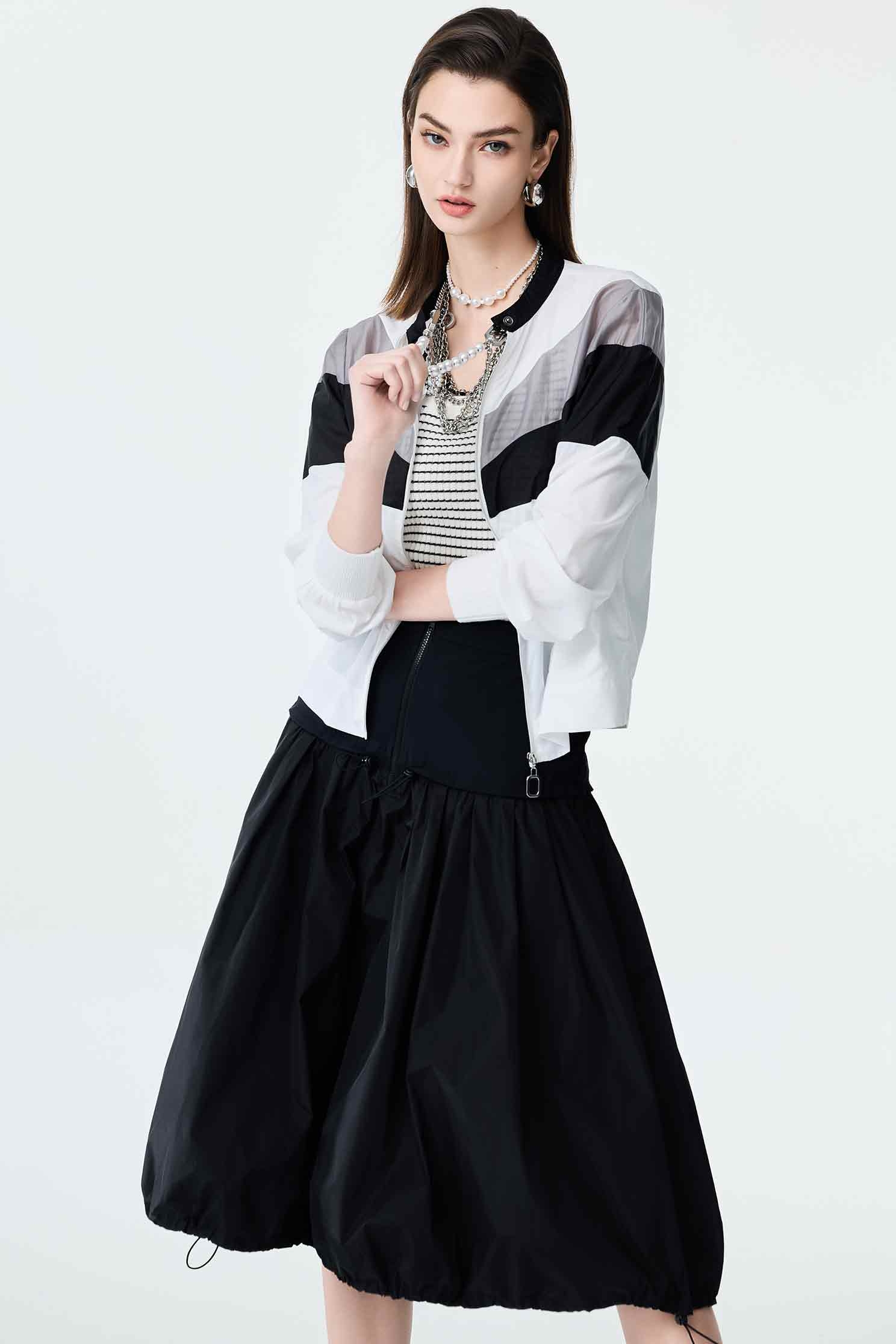 黑白灰拼接防曬機能外套黑白灰拼接防曬機能外套,一般外套,人氣商品,外套,春夏穿搭,白色外套