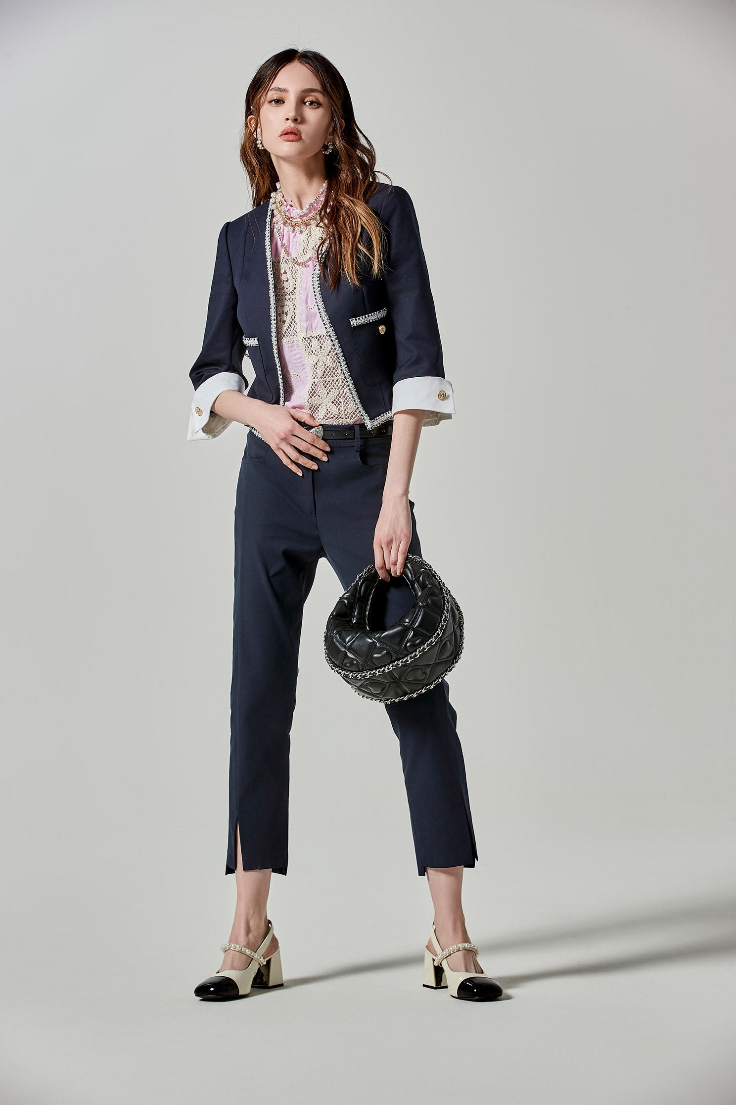 小香風月光海洋色短外套小香風月光海洋色短外套,一般外套,外套,小香風,春夏穿搭,毛呢花呢