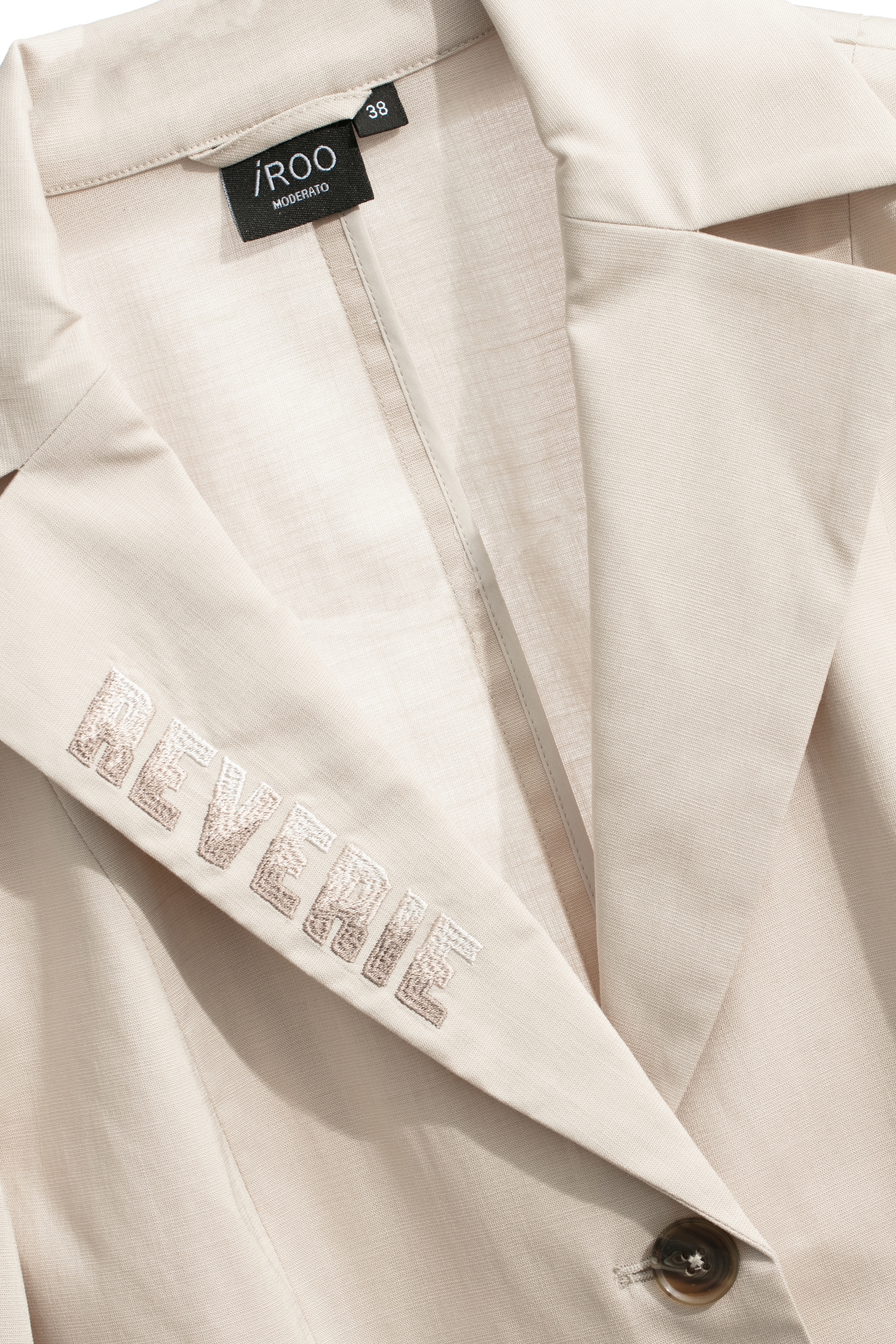 奶油色翻領繡花棉麻西裝外套奶油色翻領繡花棉麻西裝外套,一般外套,上班OL穿搭,外套,春夏穿搭,繡花,西裝外套