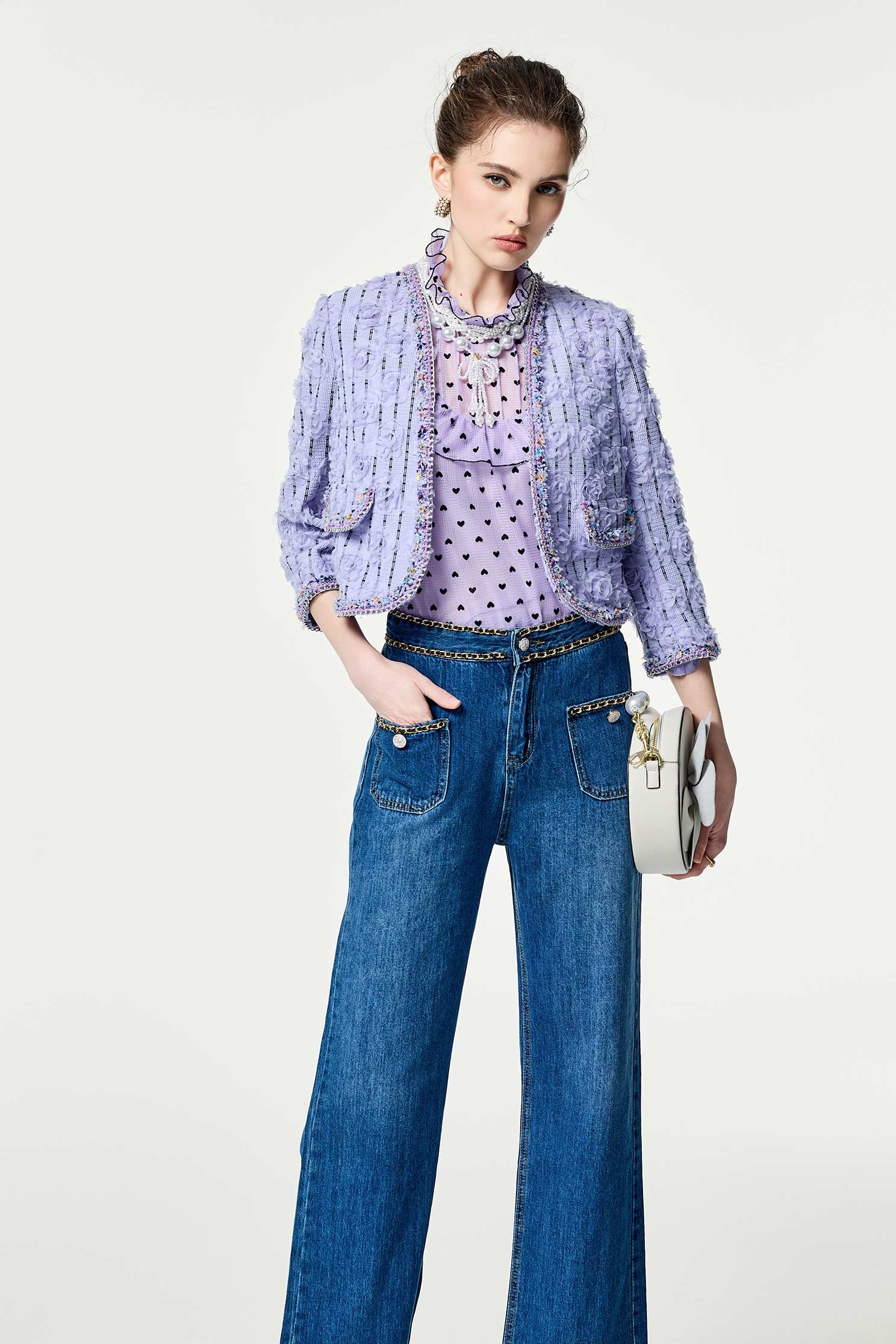 紫花西番蓮玫瑰造型外套紫花西番蓮玫瑰造型外套,一般外套,上班OL穿搭,人氣商品,外套,小香風,春夏穿搭,時髦成套搭配,條紋,花花世界