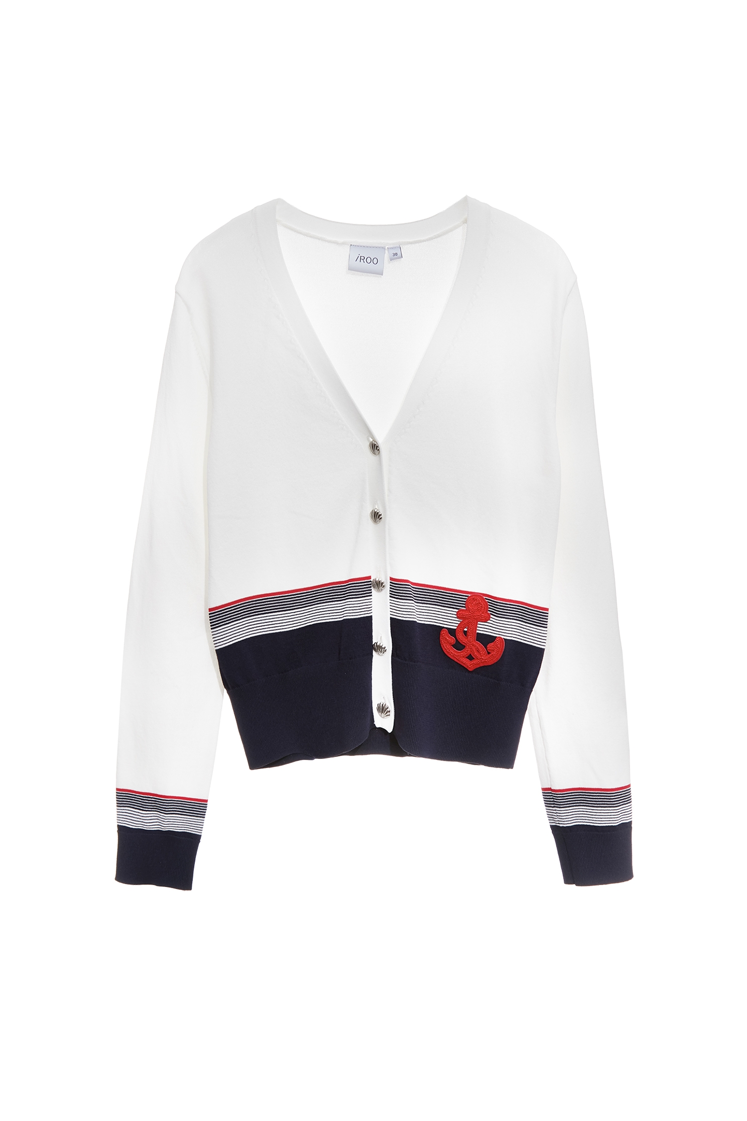 綴刺繡船錨開襟針織外套綴刺繡船錨開襟針織外套,一般外套,人氣商品,刺繡,外套,春夏穿搭,針織,針織外套