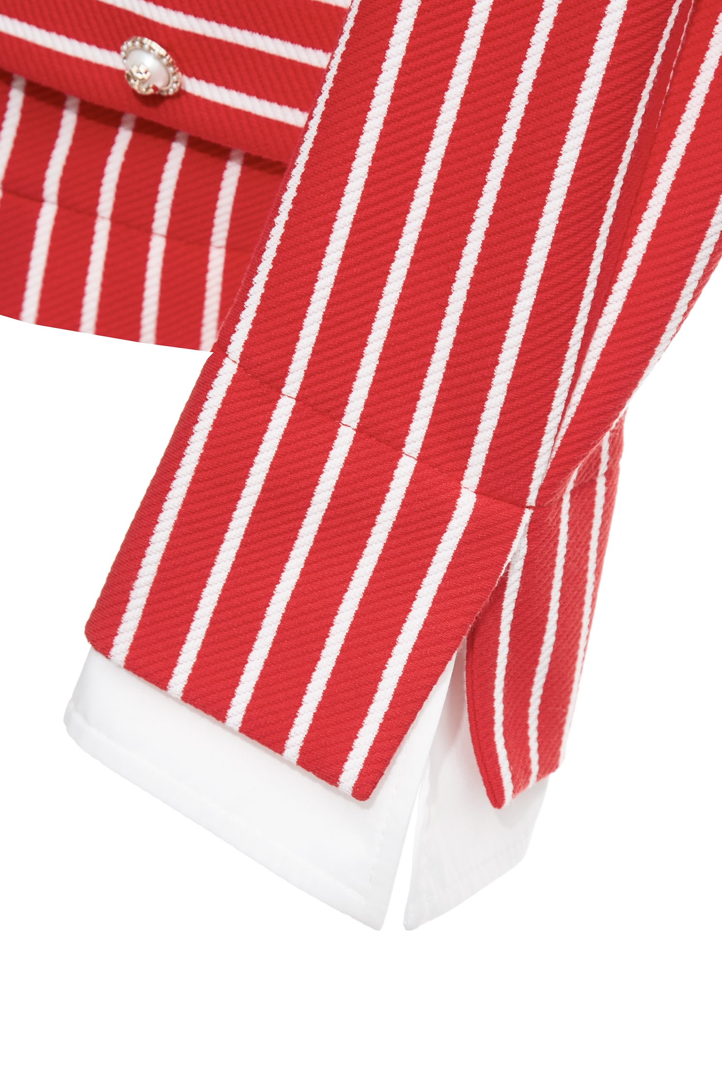 紅梅色小香風配條外套紅梅色小香風配條外套,一般外套,外套,小香風,春夏穿搭