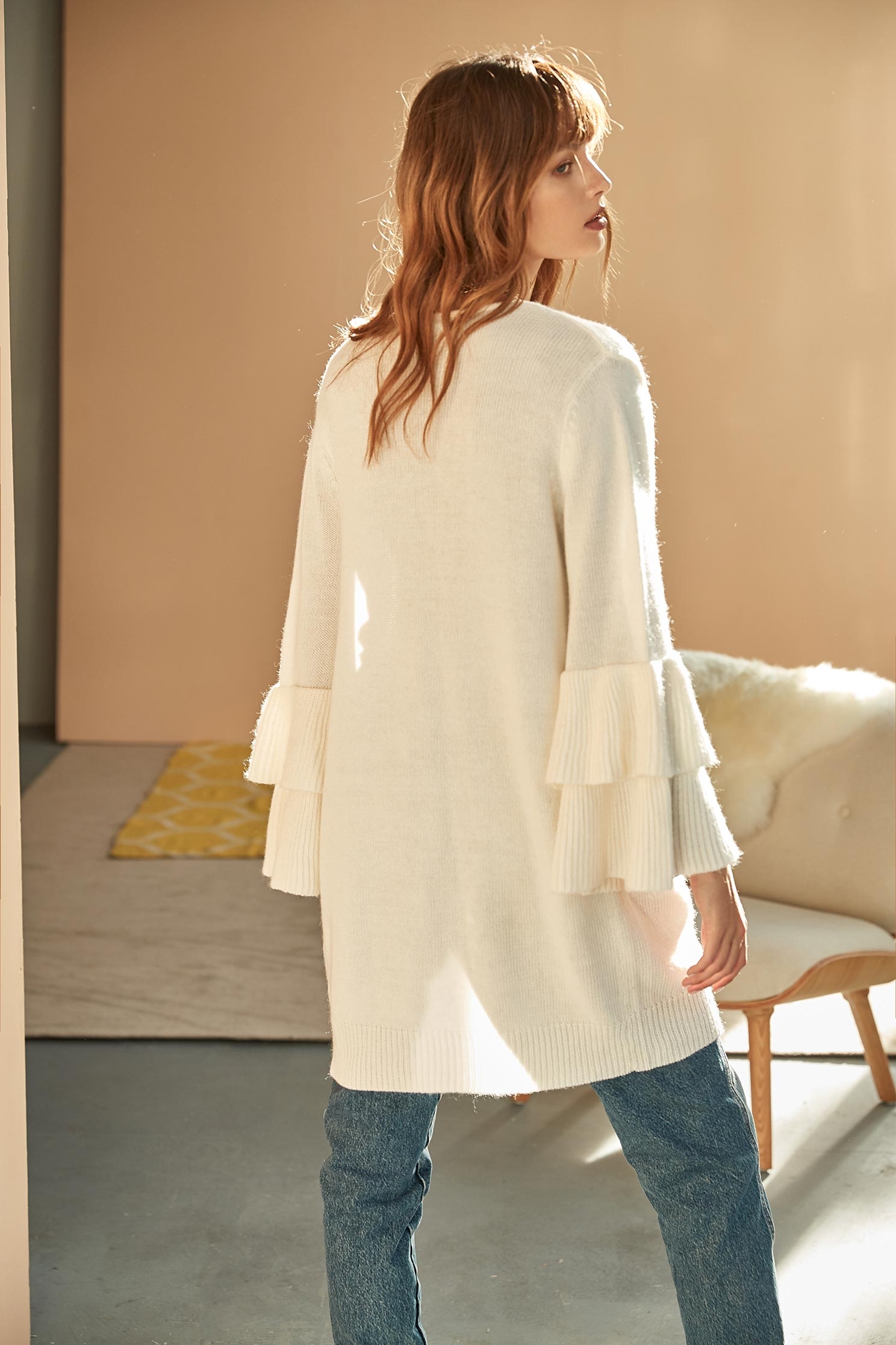 Bell Sleeve Knit cardigan,outerwear,cardigan,knitting,knittedjacket,longcoat,longsleeveouterwear