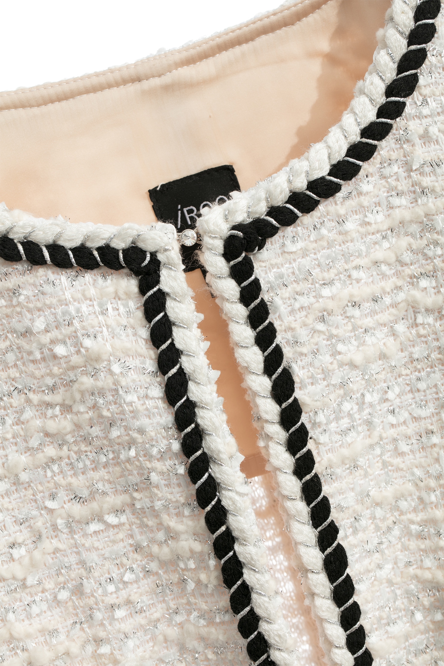 珠貝色花紗鑲黑邊精緻外套珠貝色花紗鑲黑邊精緻外套,一般外套,上班OL穿搭,人氣商品,外套,時髦成套搭配,毛呢花呢,秋冬穿搭