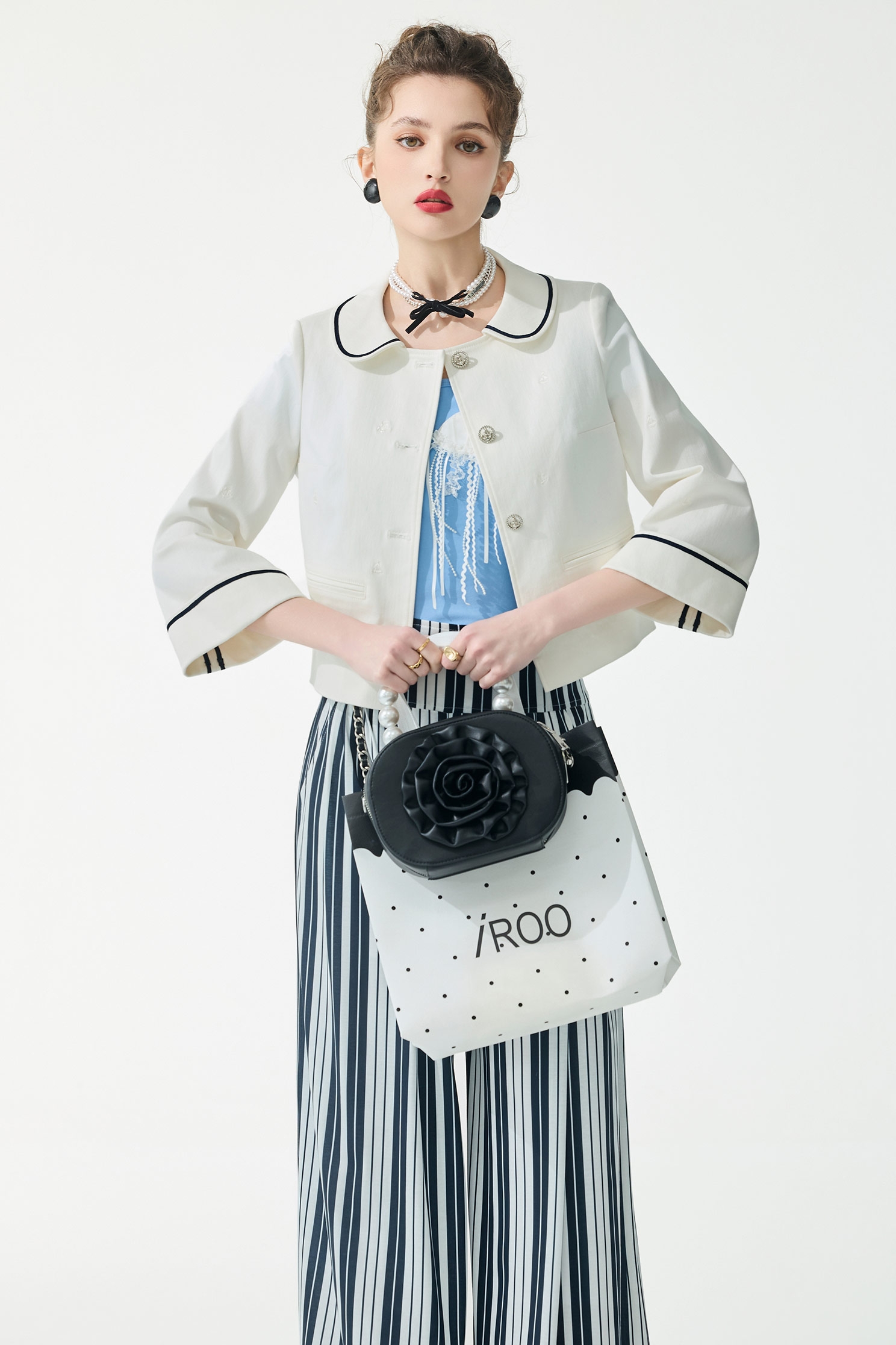 海洋元素刺繡外套海洋元素刺繡外套,一般外套,刺繡,外套,春夏穿搭,白色外套