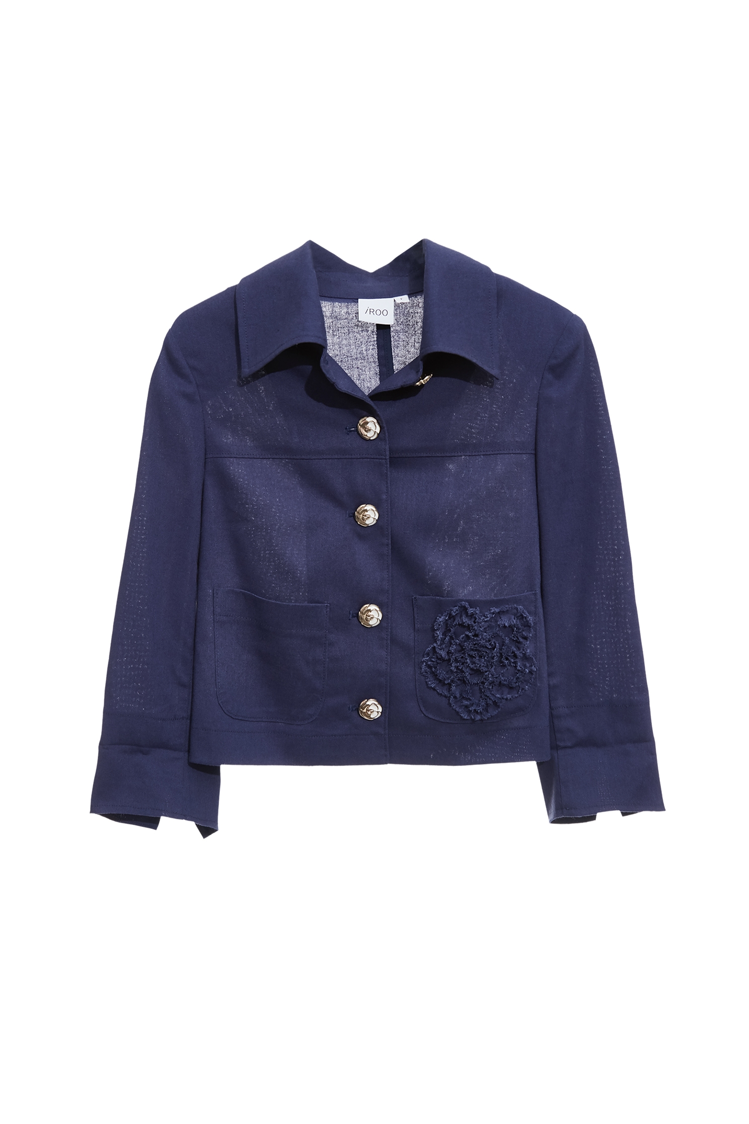 經典藍色抽鬚壓手工花外套經典藍色抽鬚壓手工花外套,一般外套,外套,春夏穿搭