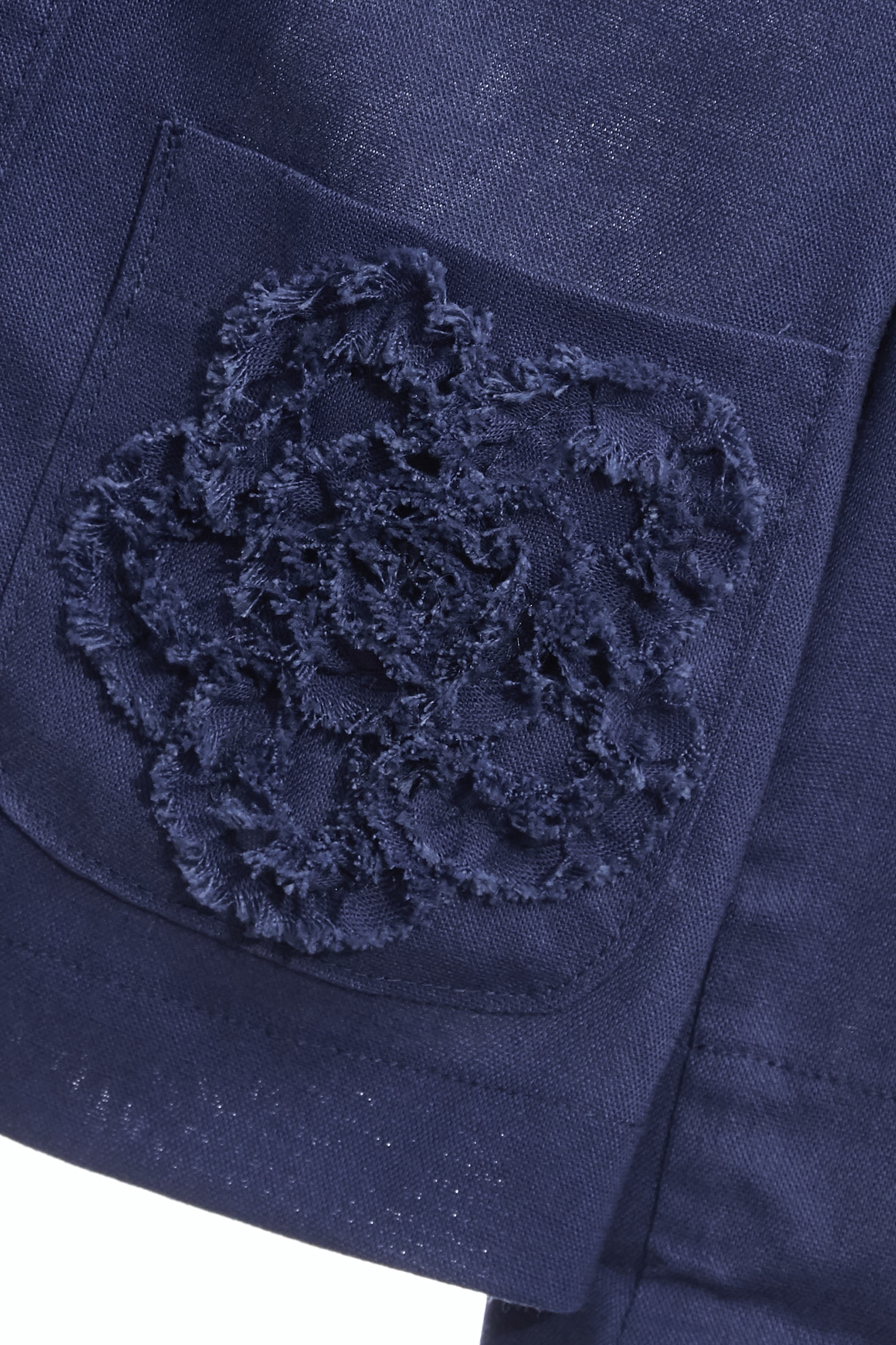 經典藍色抽鬚壓手工花外套經典藍色抽鬚壓手工花外套,一般外套,外套,春夏穿搭