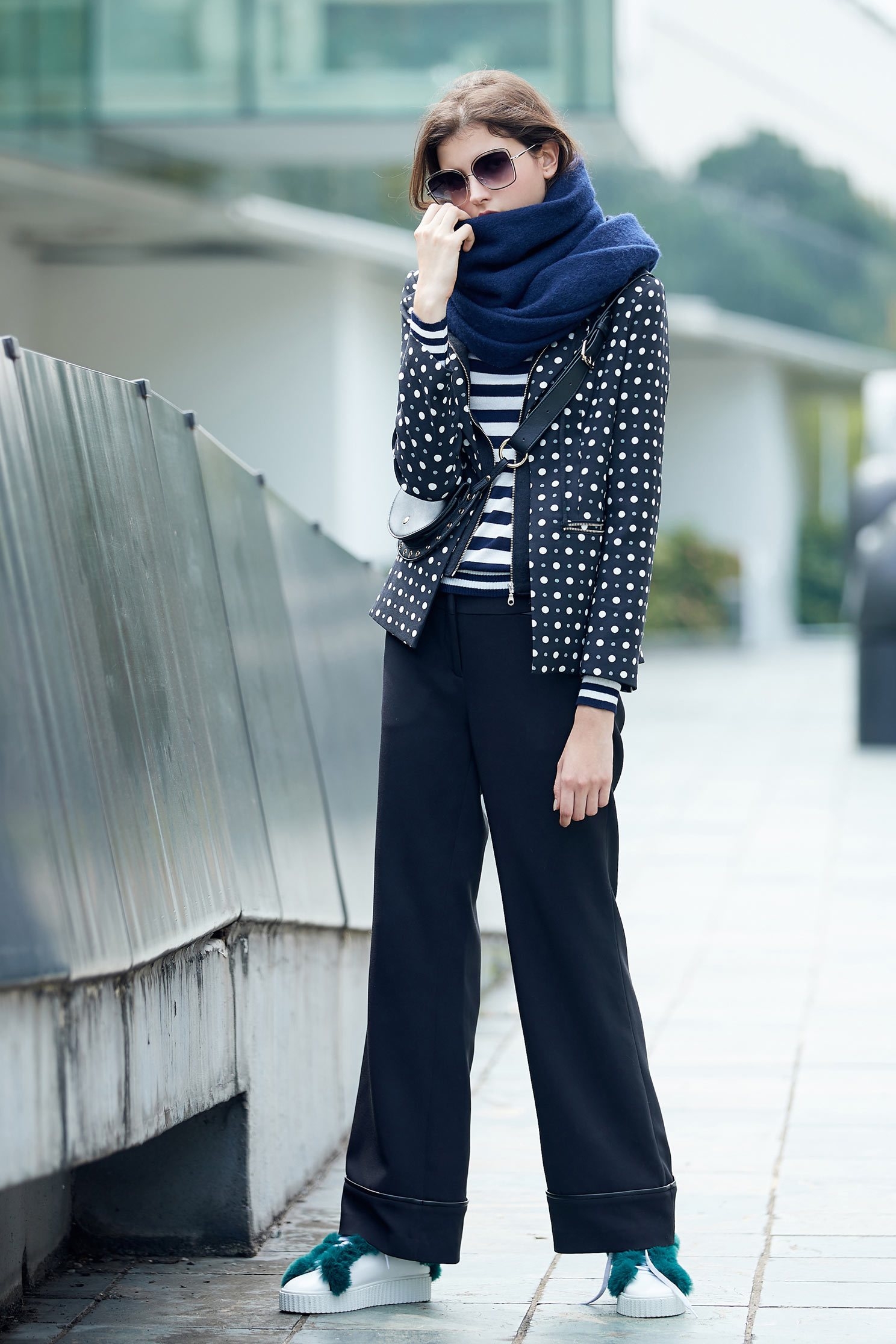 polka dots long sleeve jacket,outerwear,hoodiejacket,longsleeveouterwear