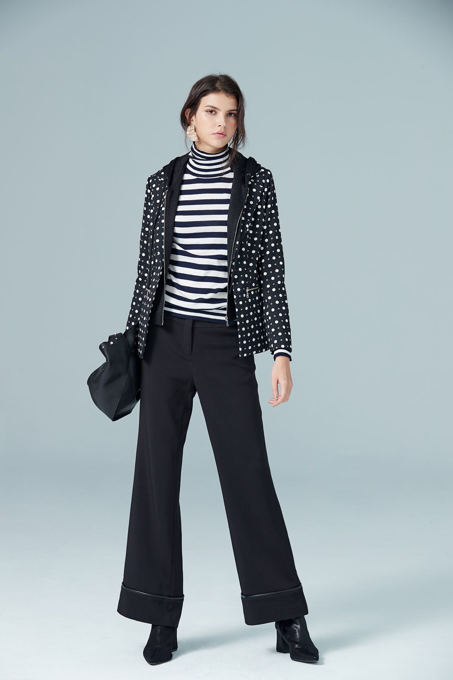polka dots long sleeve jacket,outerwear,hoodiejacket,longsleeveouterwear