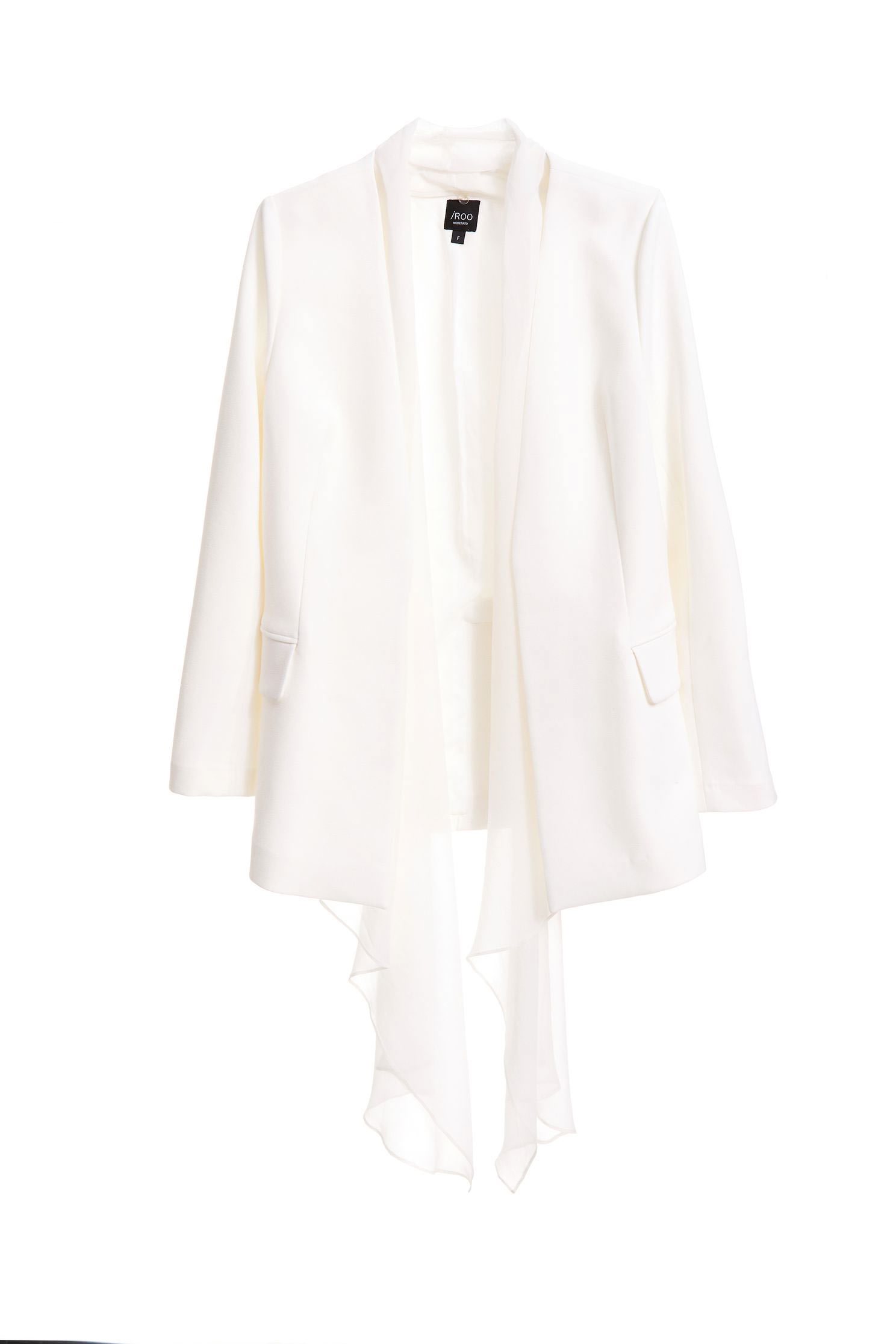 Chiffon scarf design suits,外套,白色外套,Blazer,長袖外套,Chiffon