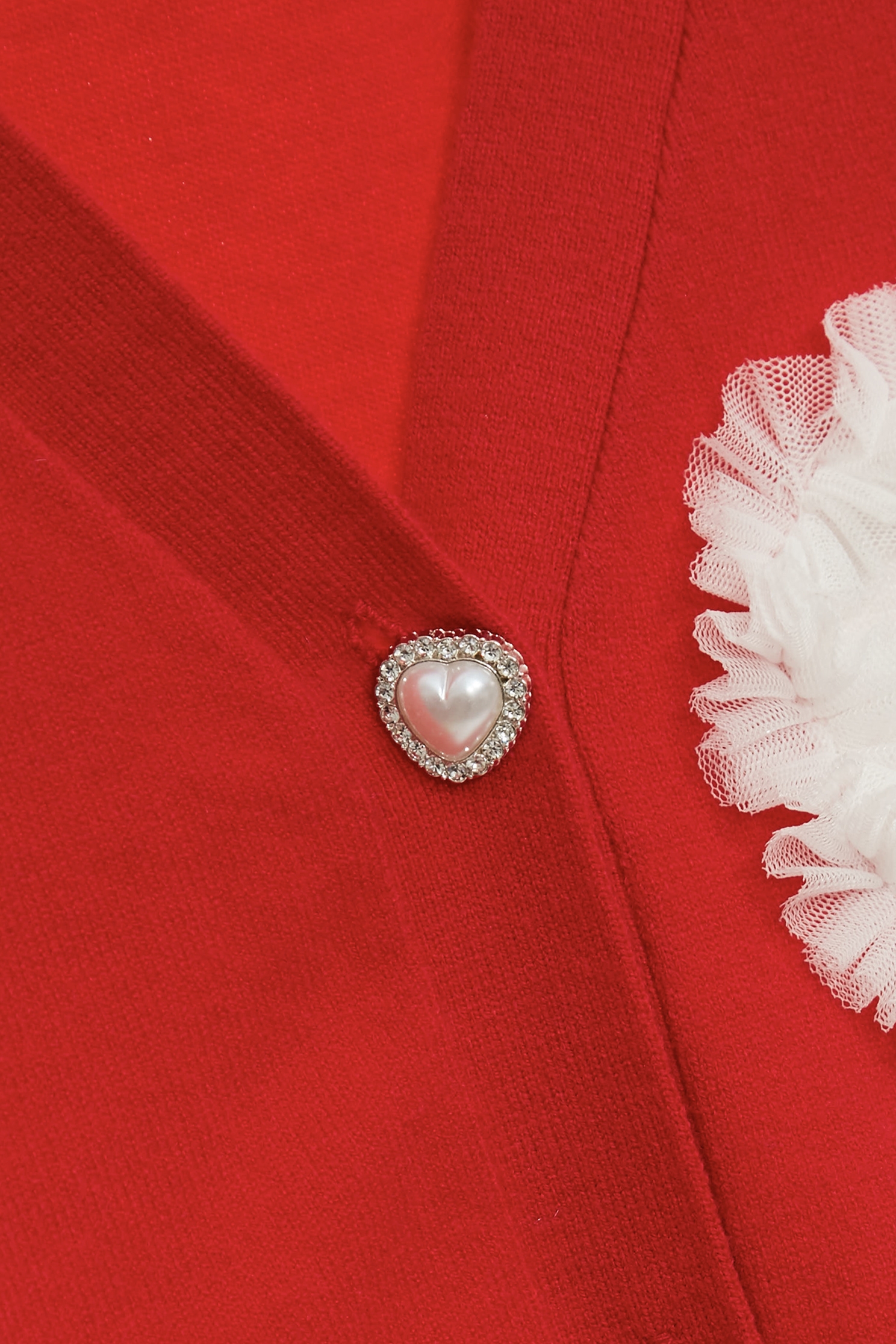 蜜餞紅愛心開襟外套蜜餞紅愛心開襟外套,一般外套,外套,珍珠,秋冬穿搭,荷葉,針織,針織外套