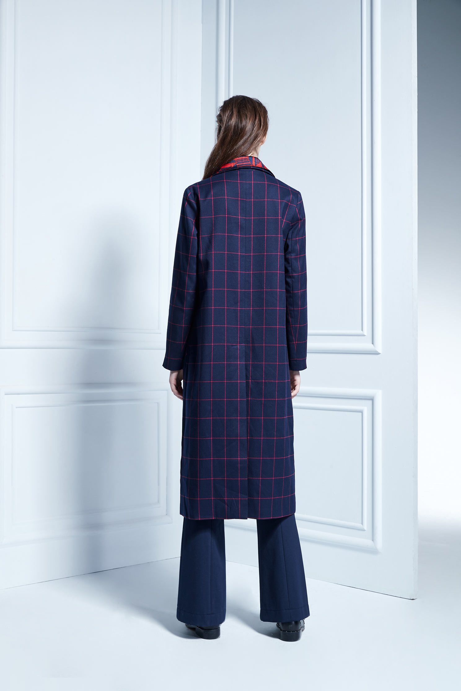 Pink check long coat,longcoat,longcoat,longsleeveouterwear