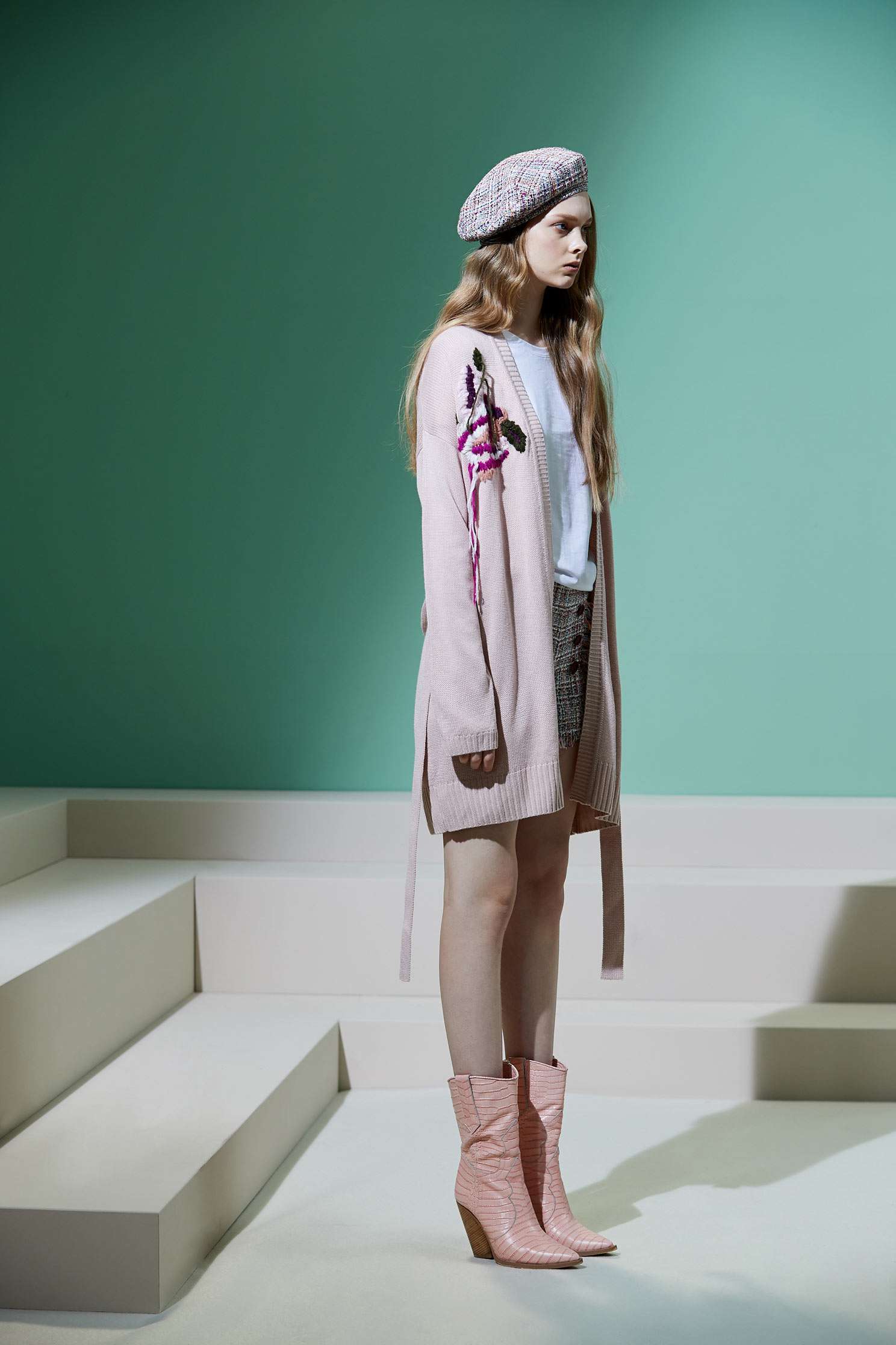 Embroidered knitting coat,外套,Cardigan,knitting,Knitted Jacket,long coat,長袖外套