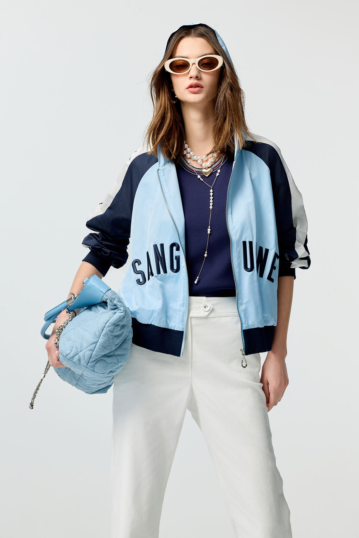 運動風拼色連帽外套運動風拼色連帽外套,一般外套,刺繡,外套,秋冬穿搭