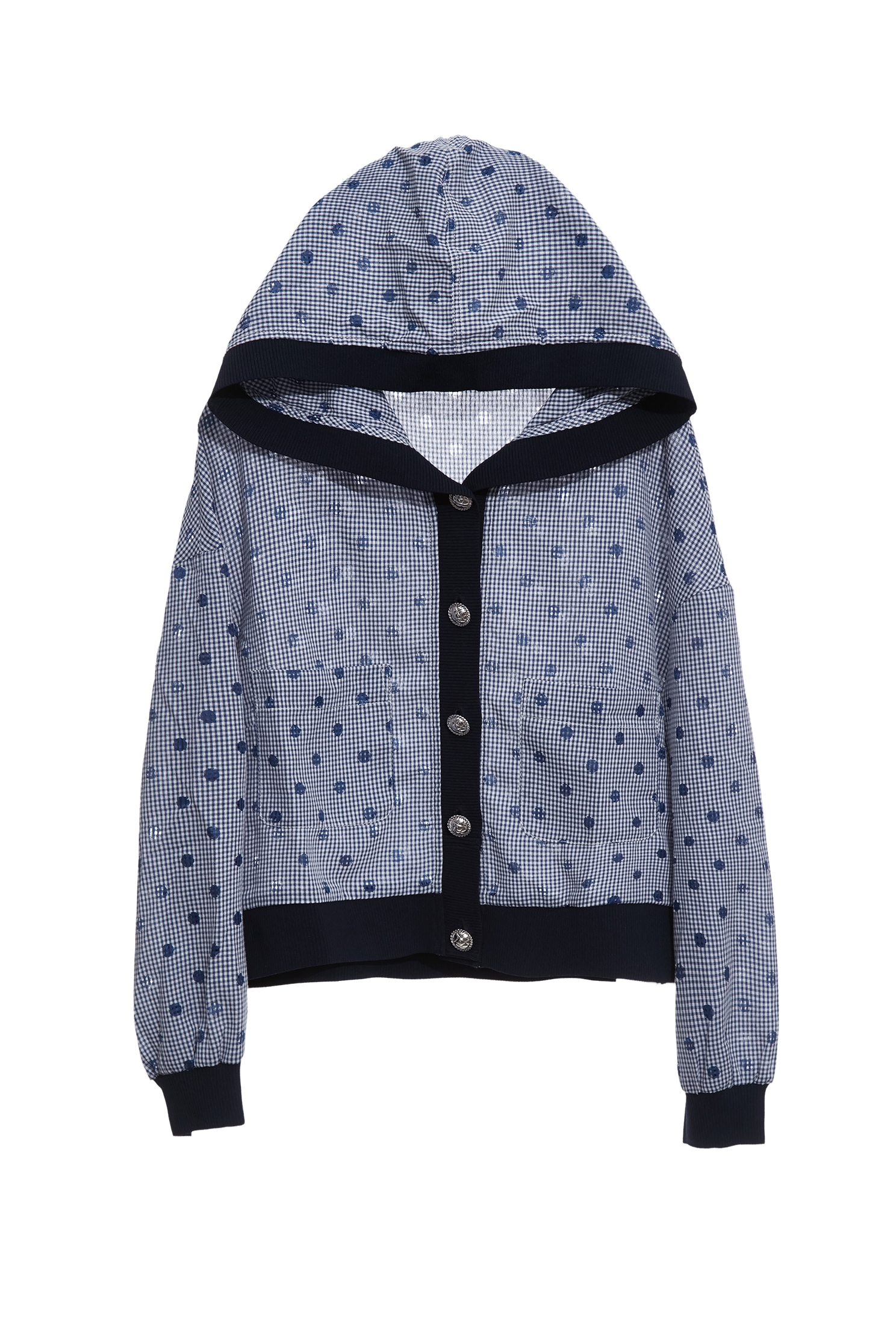 水手藍簍空點點外套水手藍簍空點點外套,上班OL穿搭,外套,時髦成套搭配,格紋,波點,秋冬穿搭,連帽外套,針織,長袖外套