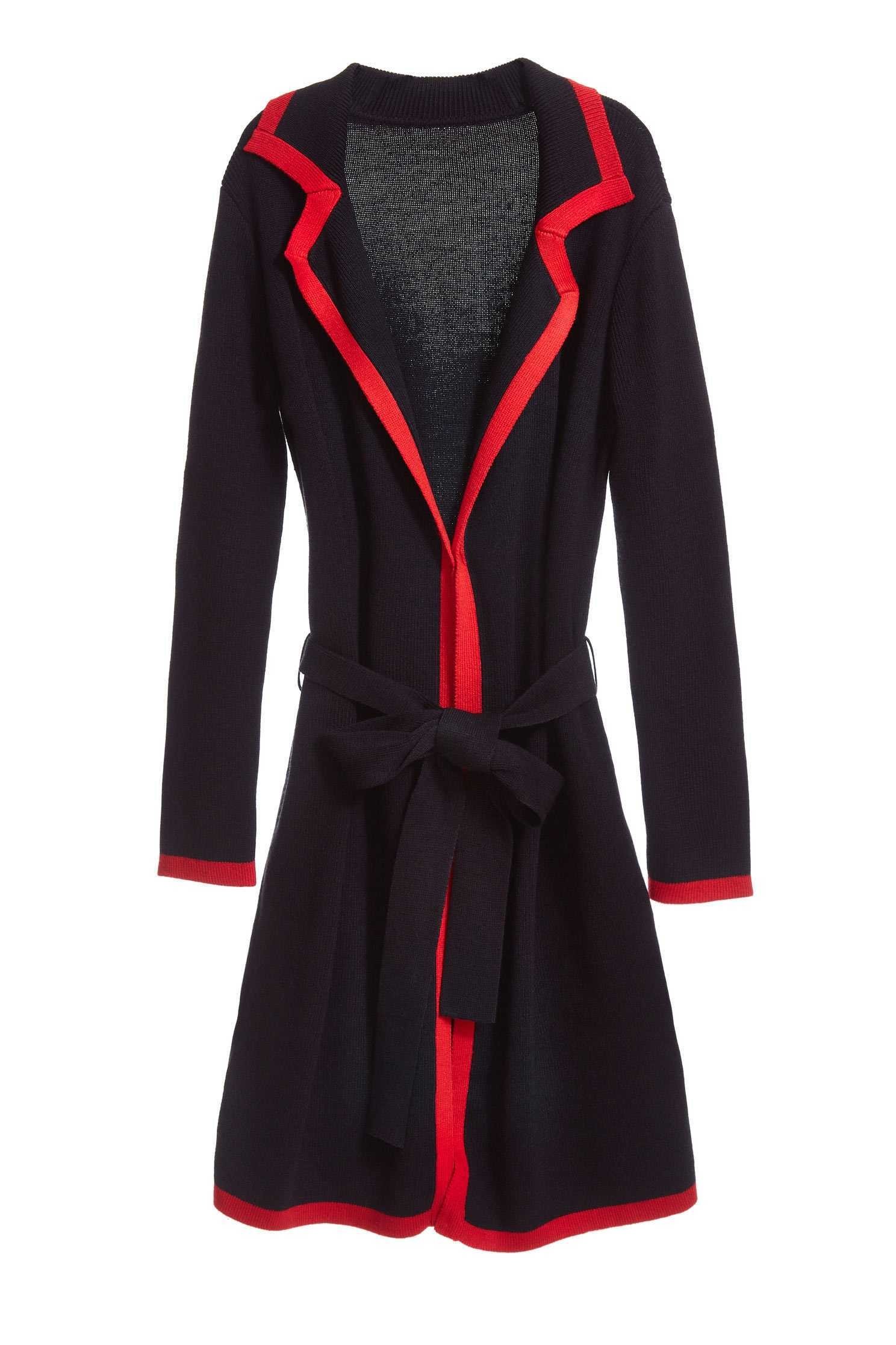 Classic coat with tie belt,outerwear,longcoat,longsleeveouterwear,blackouterwear