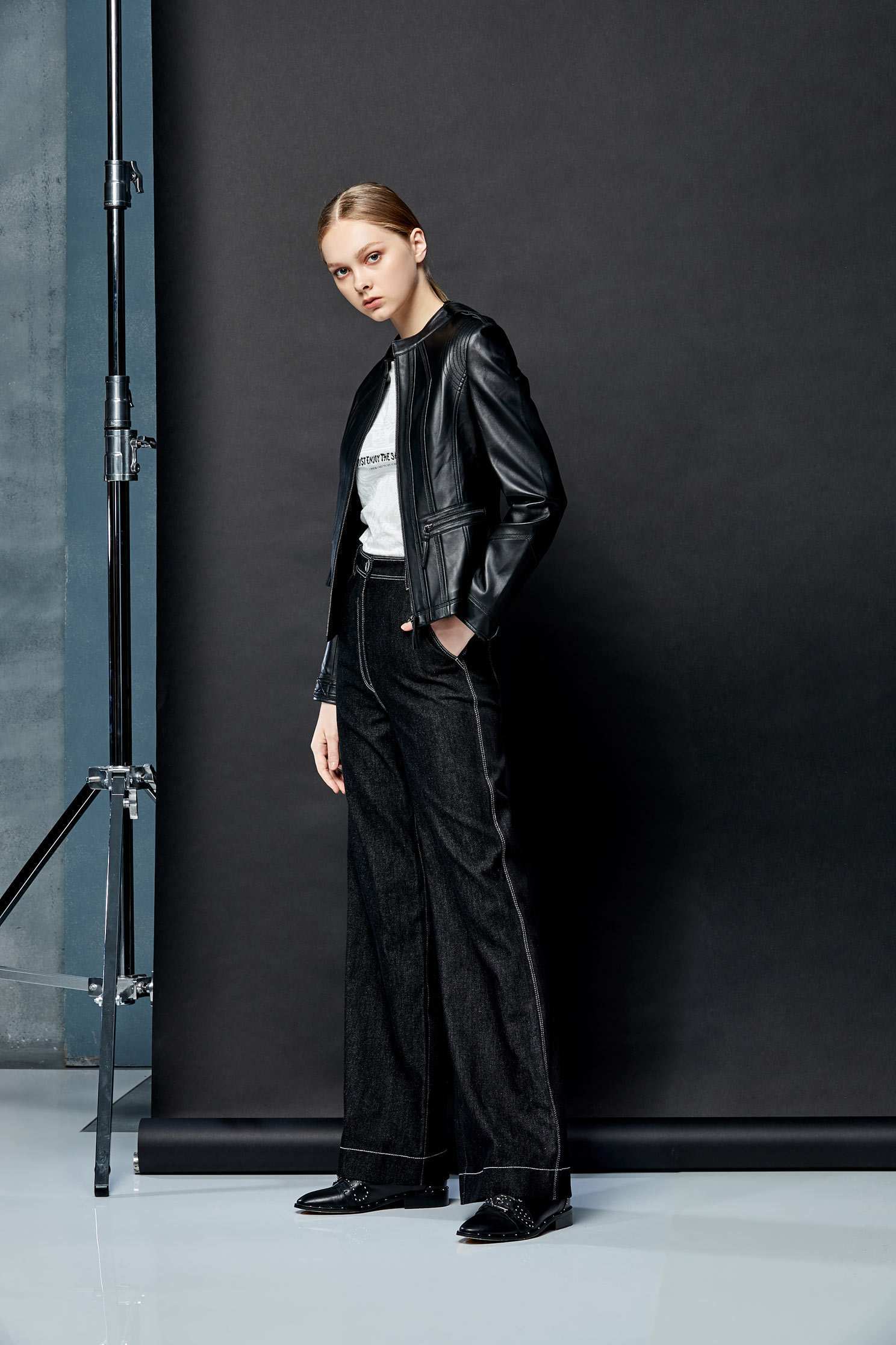 Quality fitting goat coat,外套,Biker_Jacket,長袖外套,黑色外套