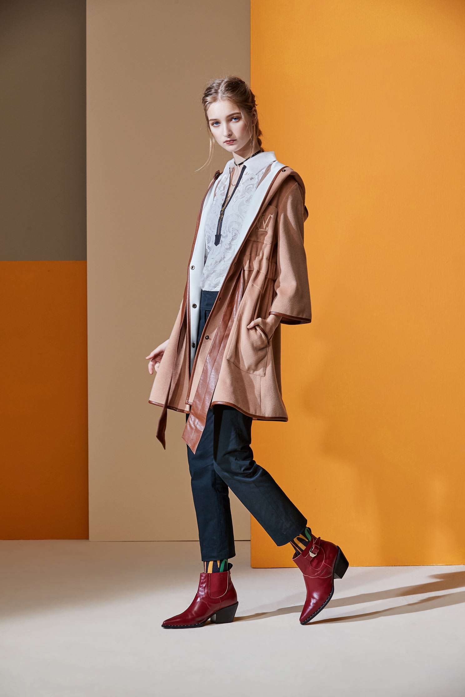 Khaki wool cape jacket,外套,皮革,Cardigan,Hoodie Jacket,長袖外套