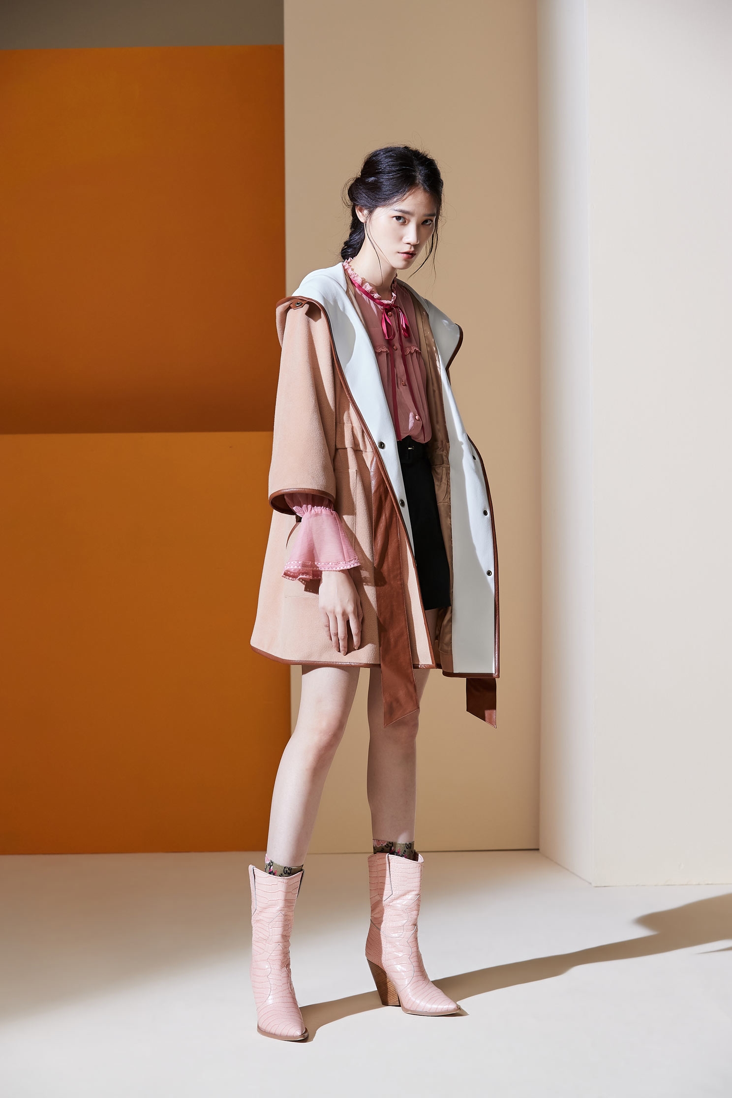 Khaki wool cape jacket,外套,皮革,Cardigan,Hoodie Jacket,長袖外套