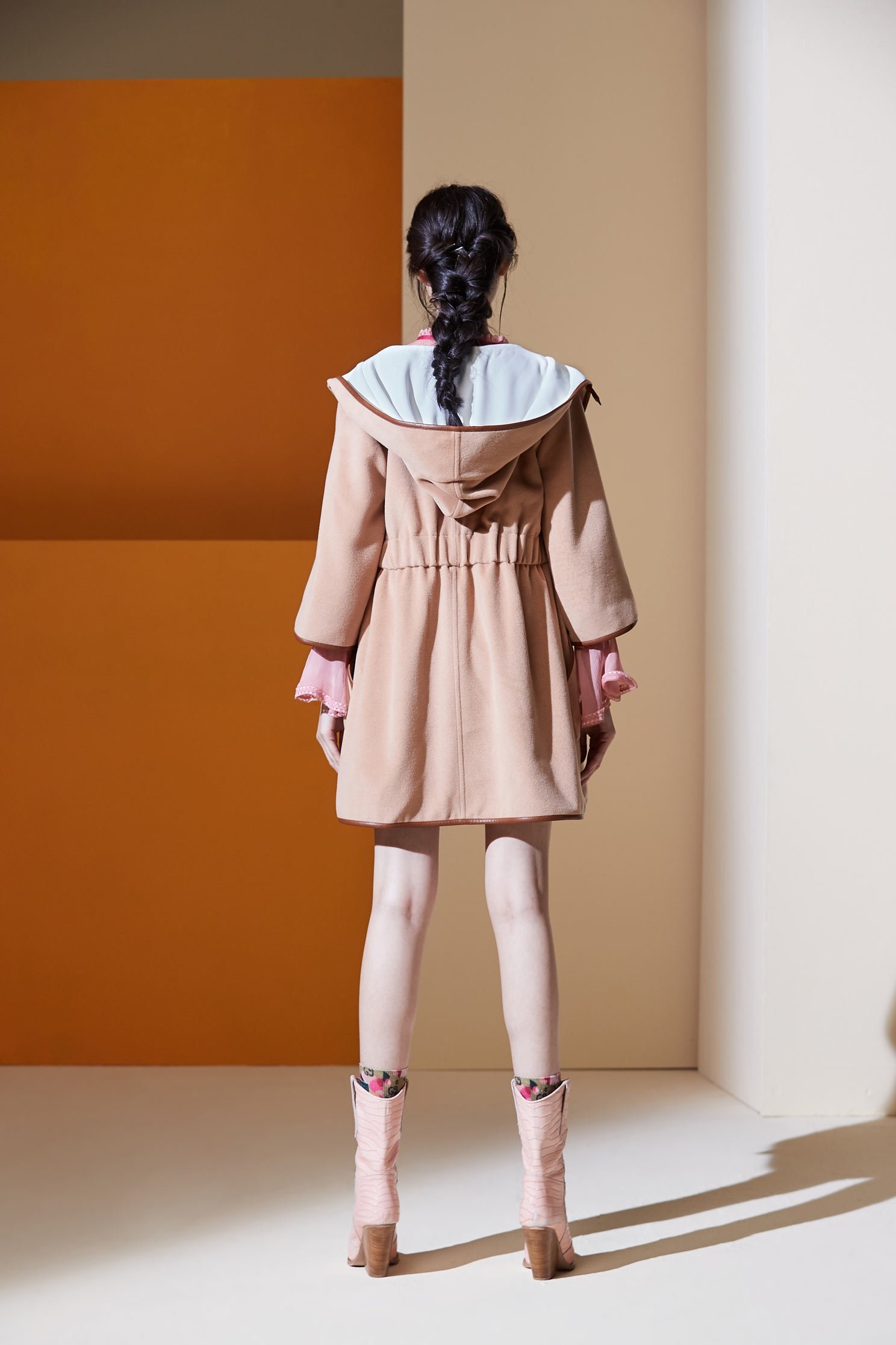 Khaki wool cape jacket,外套,皮革,Cardigan,Hoodie Jacket,長袖外套