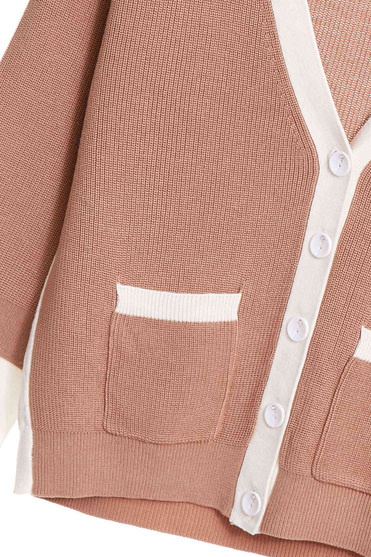 Khaki color knitted jacket,外套,knitting,Knitted Jacket,長袖外套