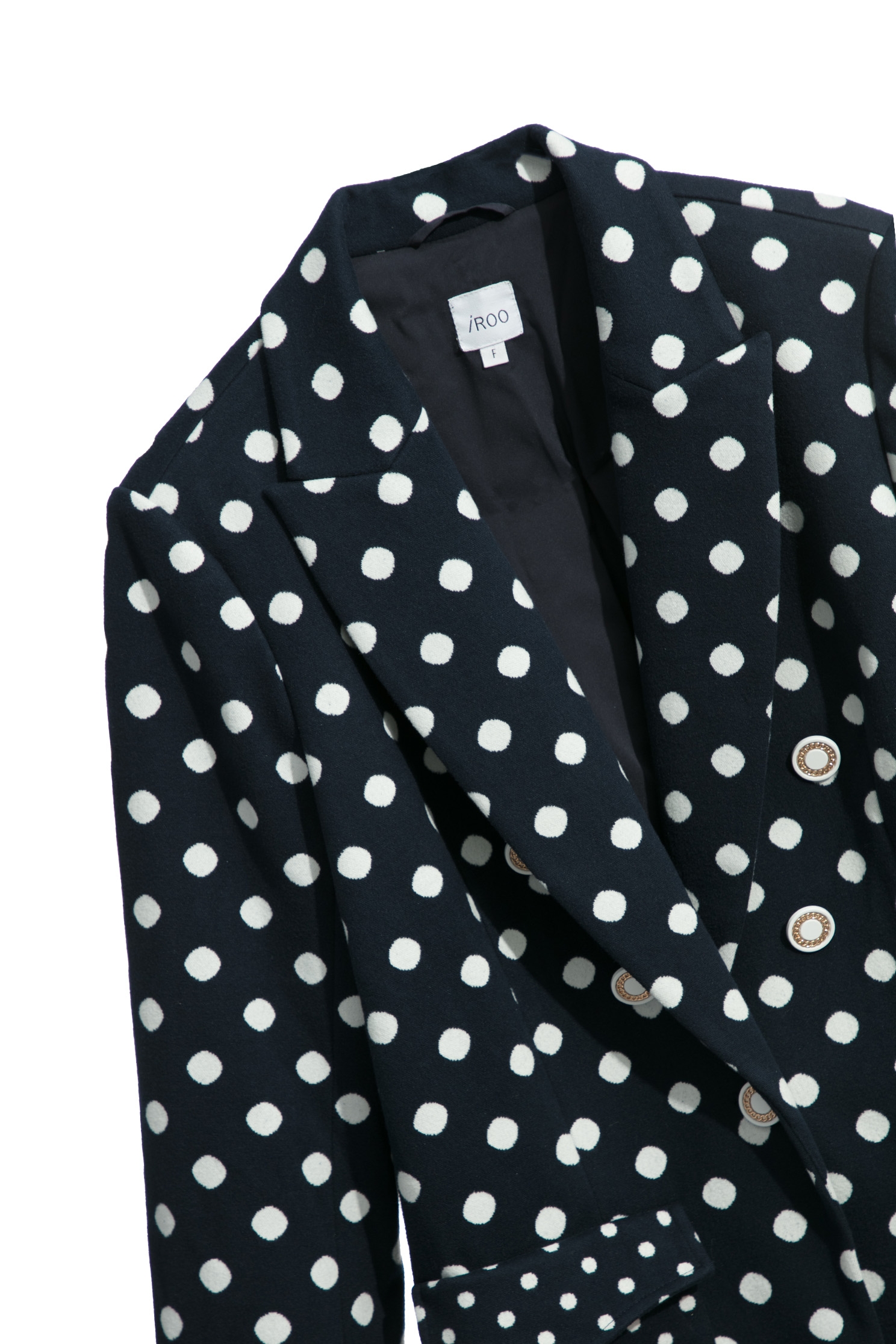 刷毛點點西裝式長外套刷毛點點西裝式長外套,一般外套,外套,春夏穿搭,時髦成套搭配,毛呢花呢,波點,西裝外套