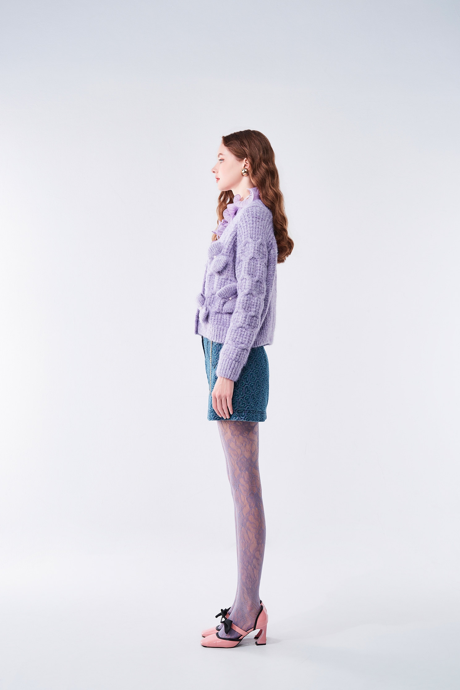 毛海輕柔薰衣草色針織外套毛海輕柔薰衣草色針織外套,一般外套,人氣商品,外套,秋冬穿搭,蝴蝶結,針織,針織外套
