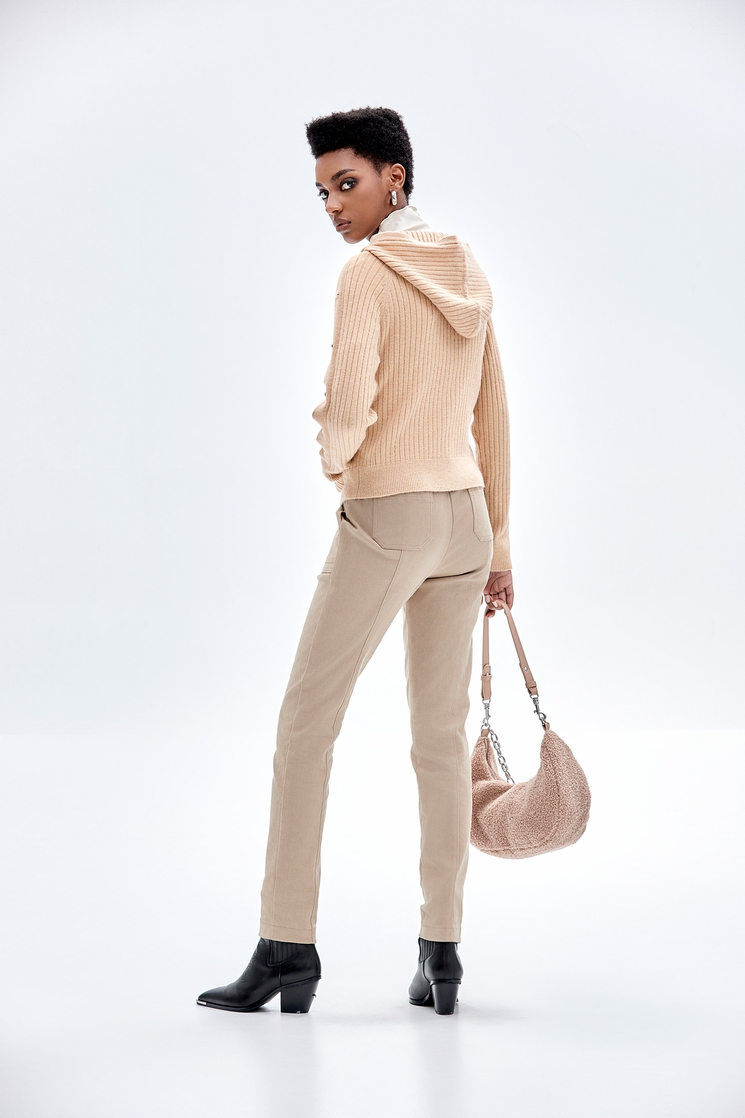 太妃糖色連帽針織外套太妃糖色連帽針織外套,一般外套,外套,條紋,秋冬穿搭,針織,針織外套