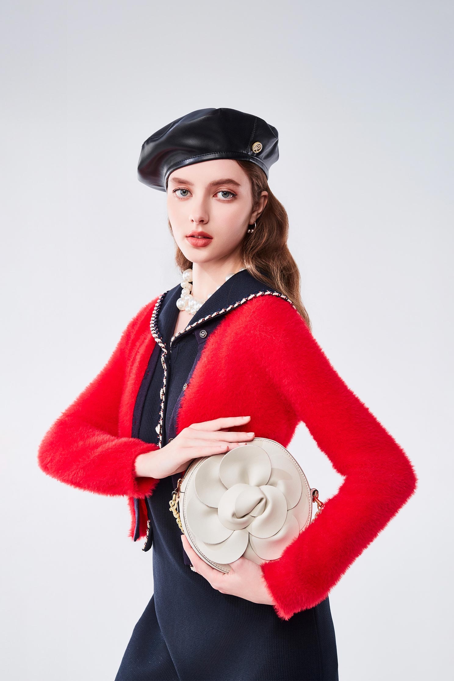 火焰色偽水貂毛針織外套火焰色偽水貂毛針織外套,一般外套,外套,小香風,秋冬穿搭,針織,針織外套