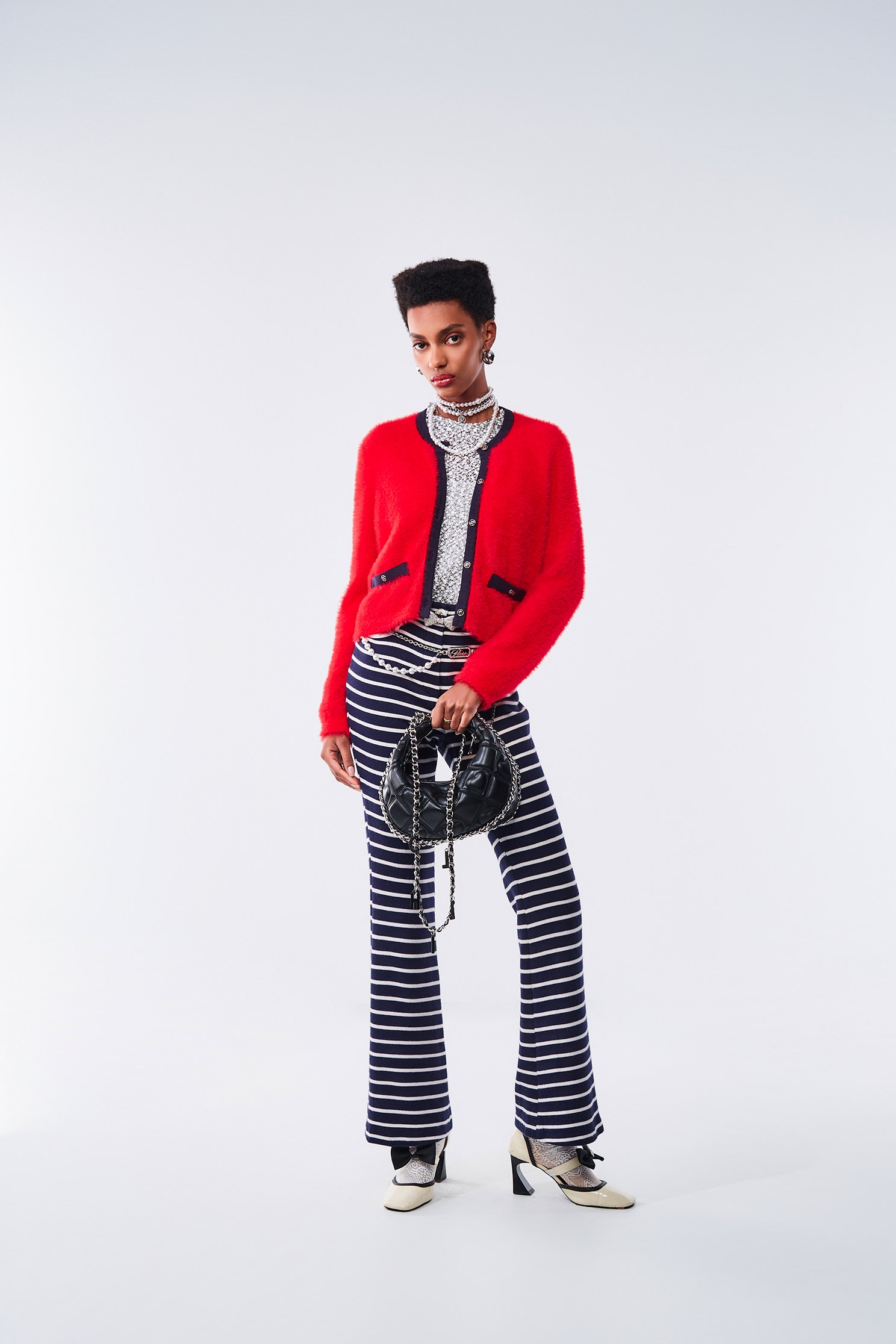 火焰色偽水貂毛針織外套火焰色偽水貂毛針織外套,一般外套,外套,小香風,秋冬穿搭,針織,針織外套