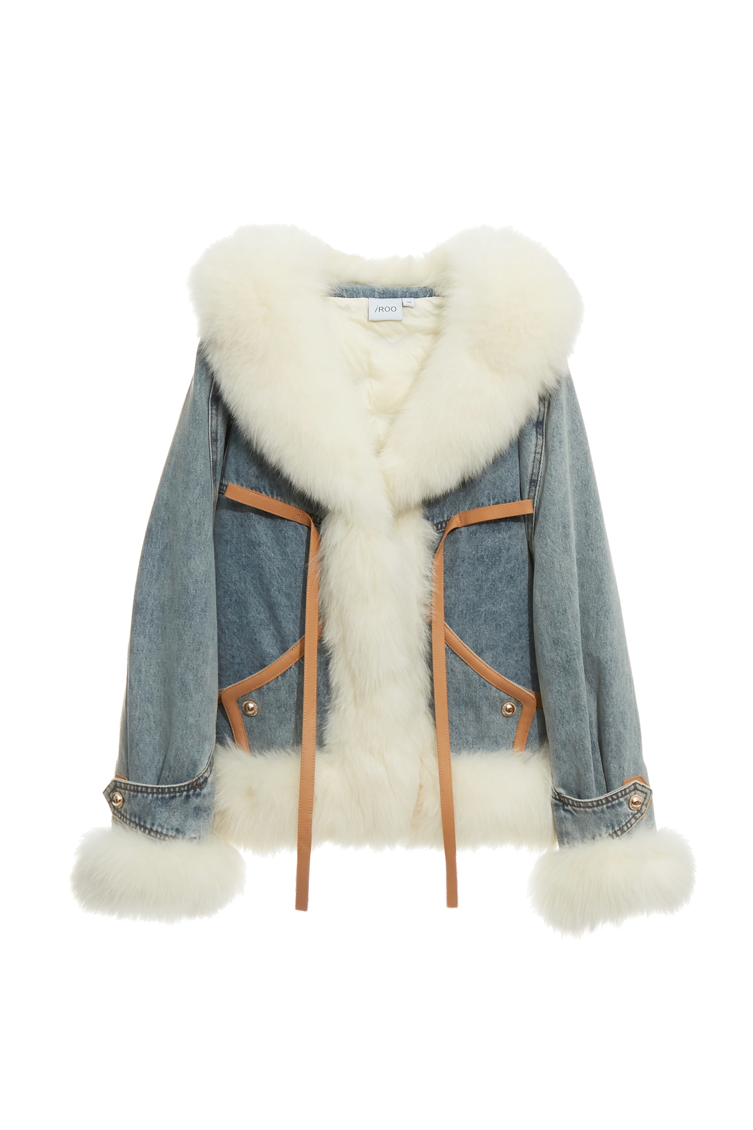 皮草鑲邊牛仔羽絨外套皮草鑲邊牛仔羽絨外套,一般外套,外套,牛仔,牛仔外套,秋冬穿搭,蝴蝶結