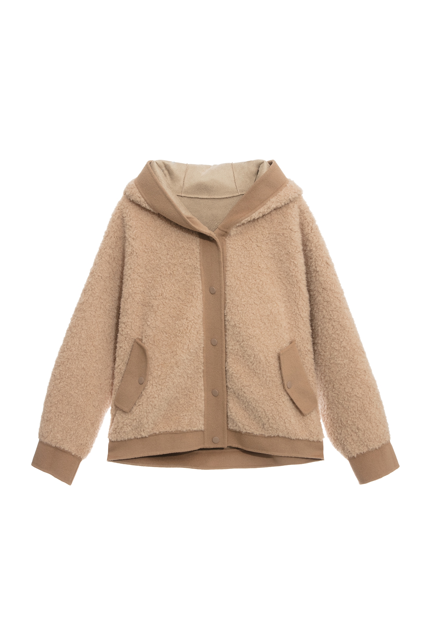 茶漬色顆粒絨連帽外套茶漬色顆粒絨連帽外套,一般外套,外套,秋冬穿搭,針織外套