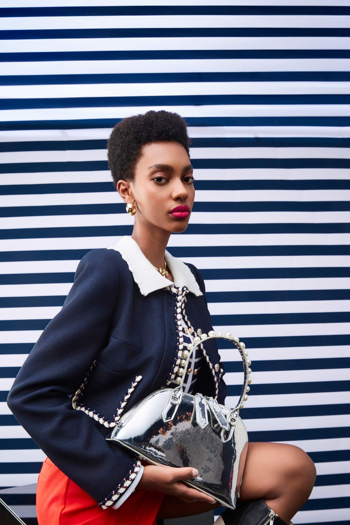 小香風午夜藍小外套小香風午夜藍小外套,一般外套,外套,小香風,秋冬穿搭,針織