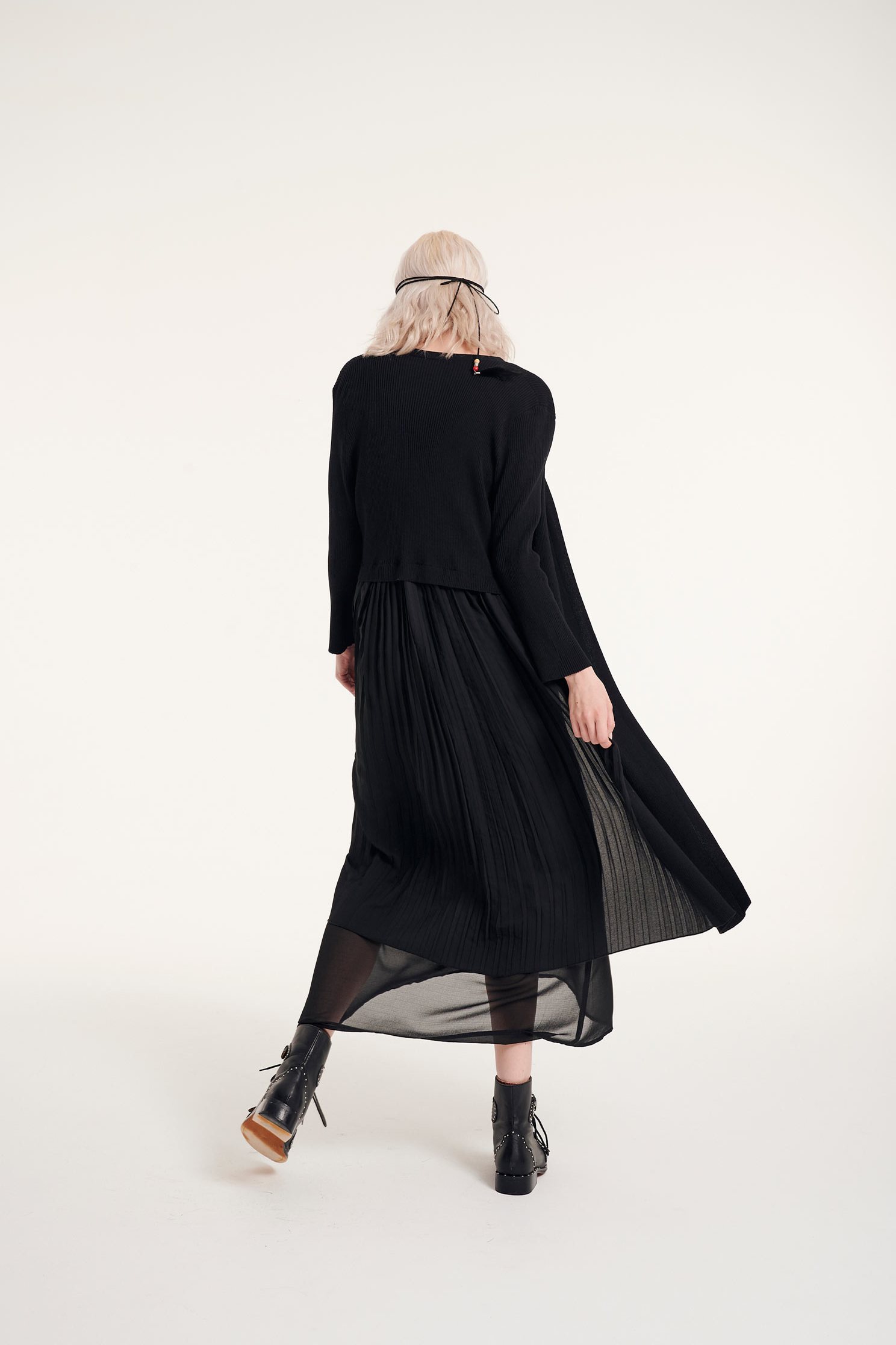 Stitching foldlong long knitted cardigan,coldforwinter,outerwear,knitting,knittedjacket,longcoat,longsleeveouterwear,chiffon,blackouterwear