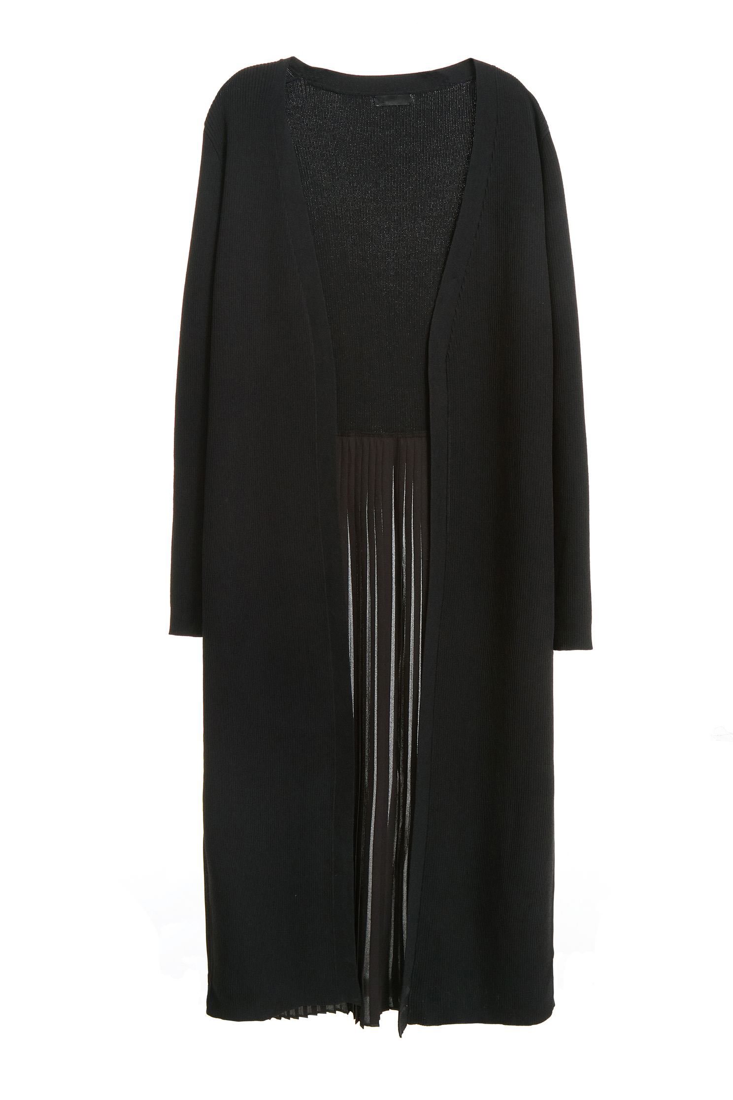 Stitching foldlong long knitted cardigan,coldforwinter,outerwear,knitting,knittedjacket,longcoat,longsleeveouterwear,chiffon,blackouterwear