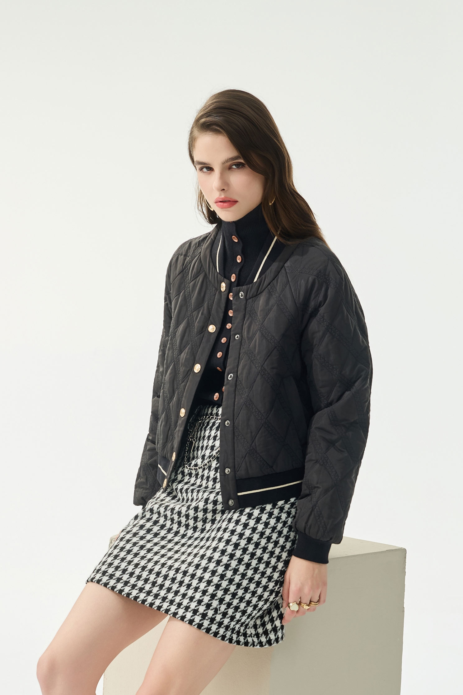 絎縫黑棒球外套絎縫黑棒球外套,一般外套,人氣商品,外套,春夏穿搭,黑色外套