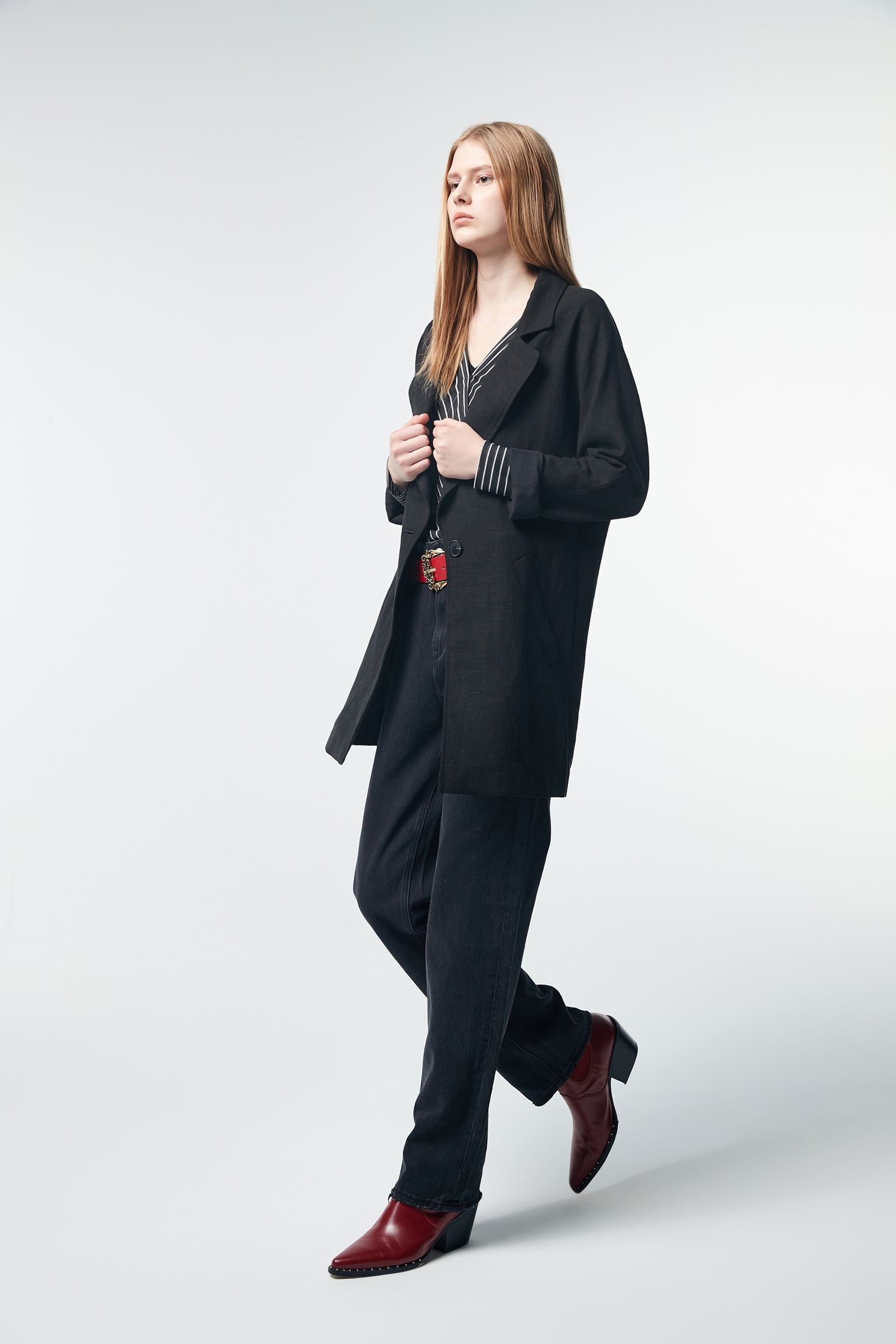 Cotton suit jacket,外套,i-select,Blazer,長袖外套,黑色外套