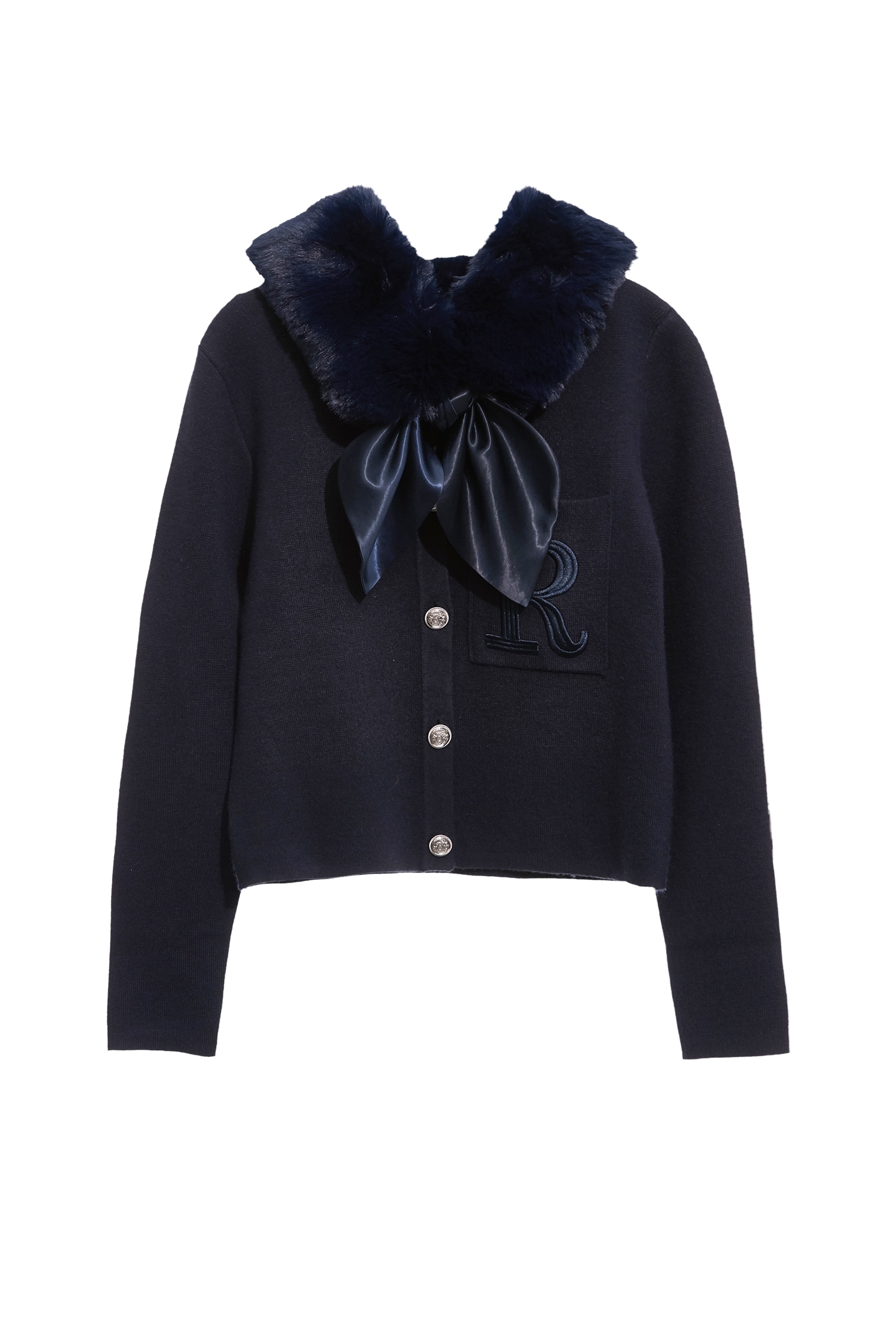 濃厚靛藍仿皮草領針織外套濃厚靛藍仿皮草領針織外套,一般外套,刺繡,外套,秋冬穿搭,約會特輯,針織,針織外套