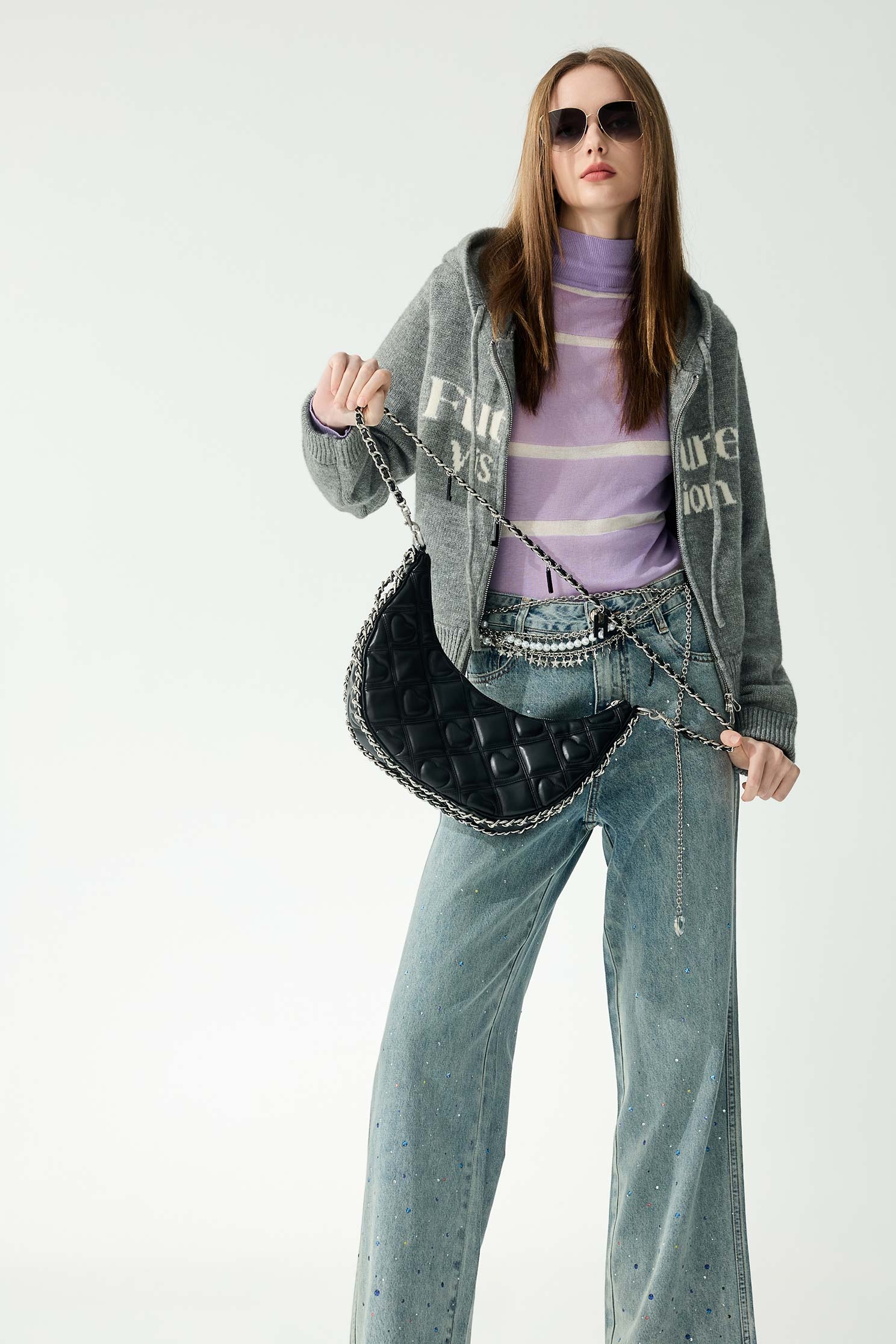 薄暮灰學院風連帽針織外套薄暮灰學院風連帽針織外套,外套,秋冬穿搭,簡約穿搭,針織,針織外套