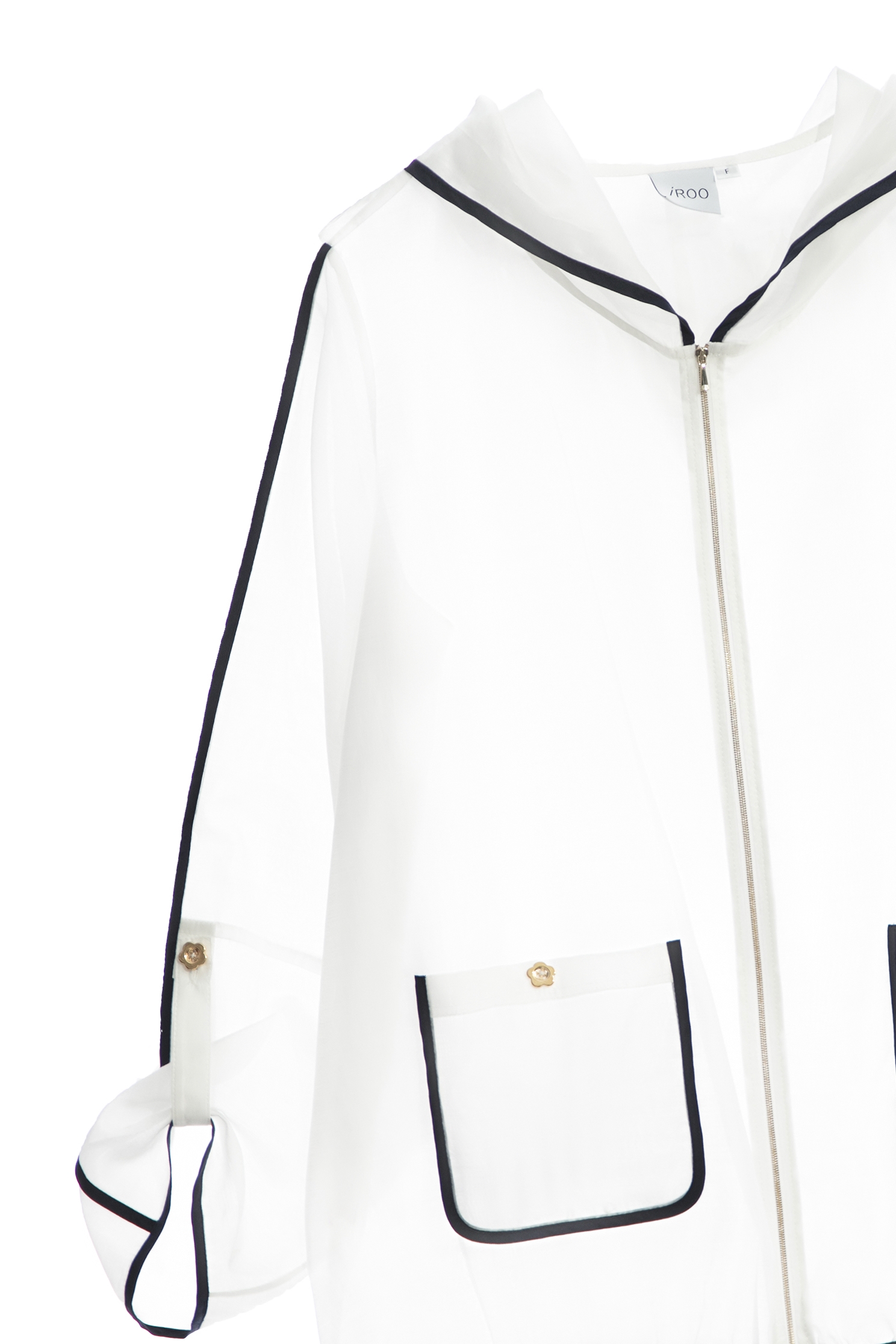 跳色包邊微透明外套跳色包邊微透明外套,一般外套,外套,春夏穿搭,條紋,白色外套,約會特輯,防曬最多選擇