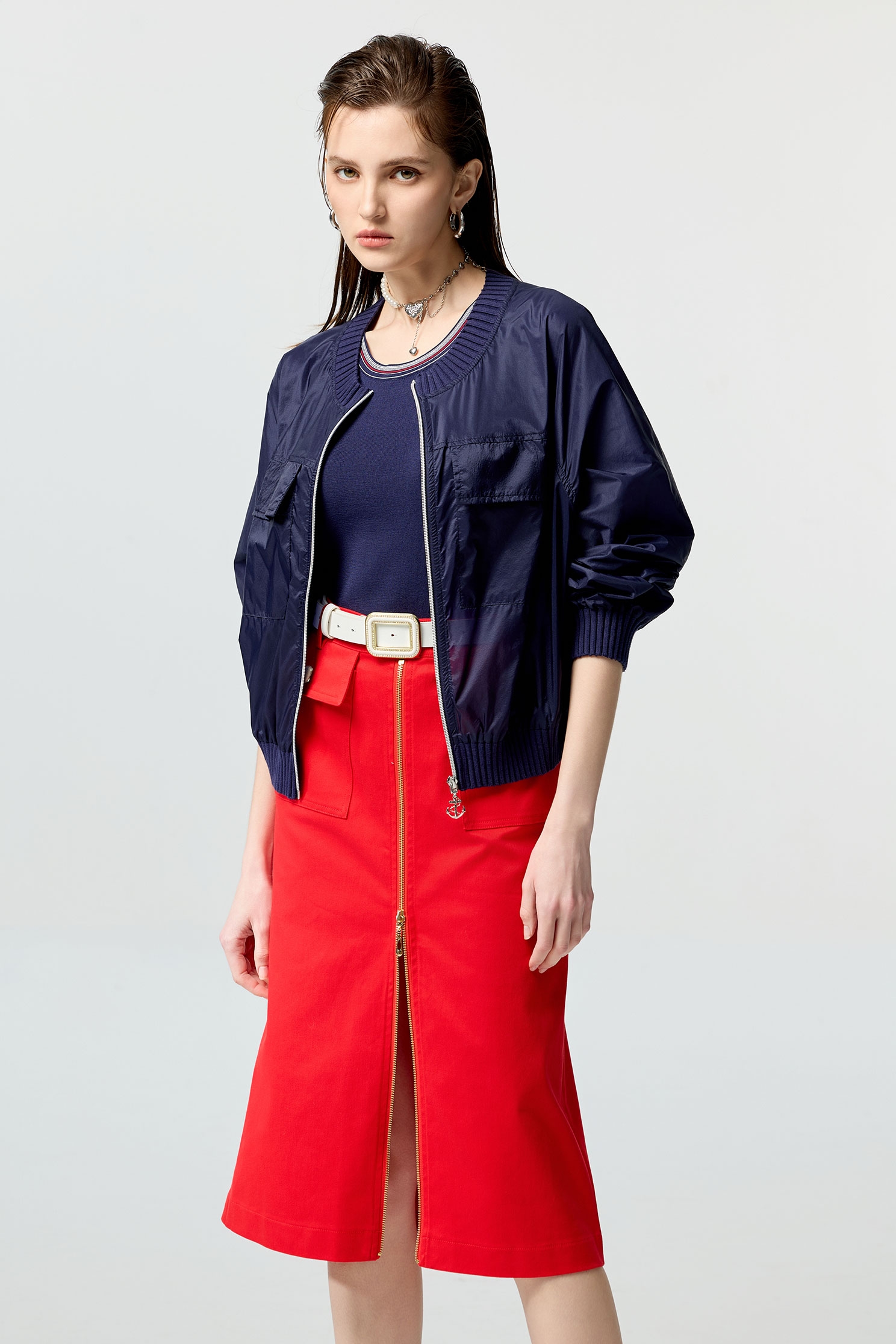 海軍藍圓領機能薄外套海軍藍圓領機能薄外套,一般外套,人氣商品,外套,春夏穿搭,防曬最多選擇