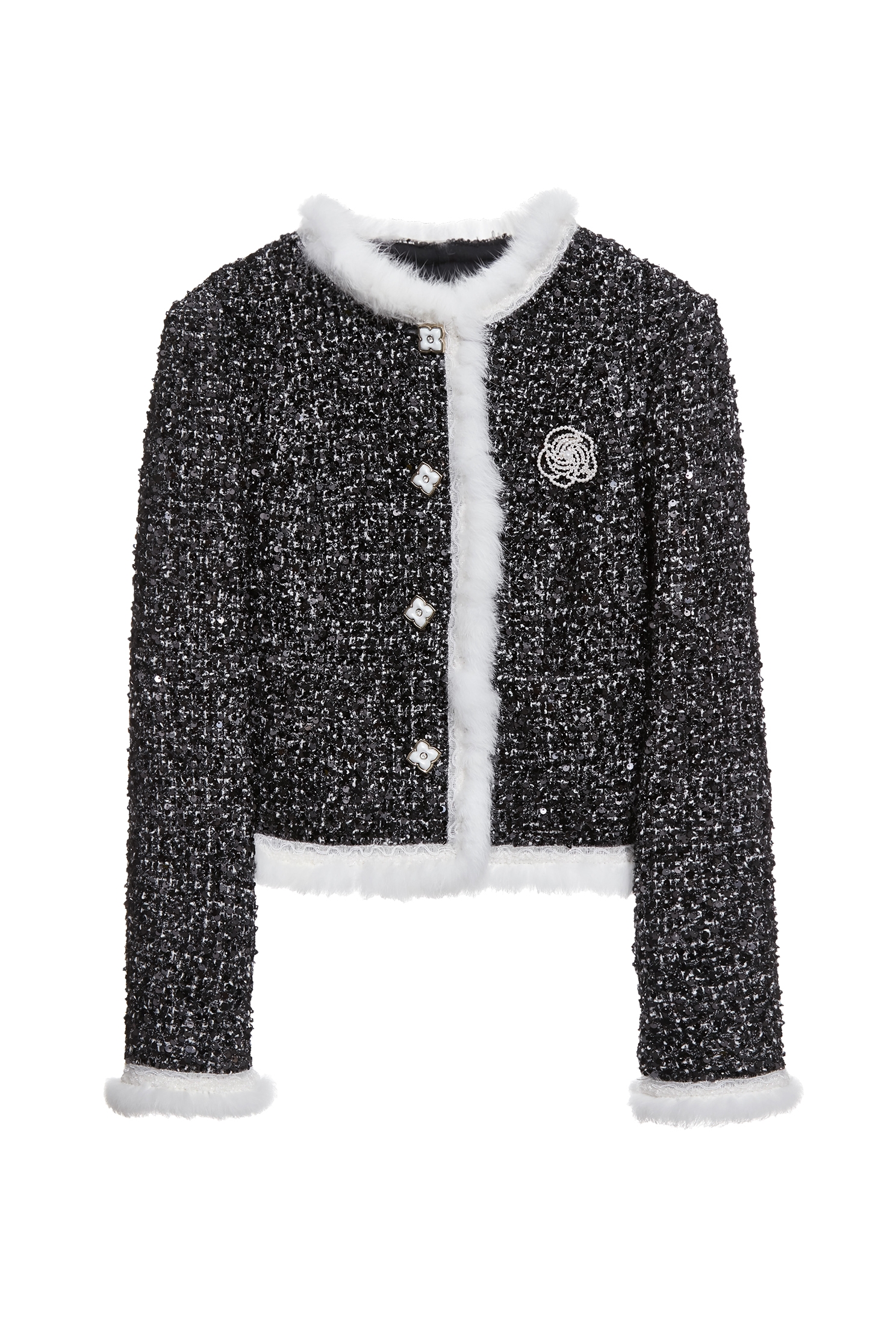 珍珠花朵別針小香復古外套珍珠花朵別針小香復古外套,一般外套,上班OL穿搭,人氣商品,外套,春夏穿搭,時髦成套搭配,派對特輯,珍珠,花花世界