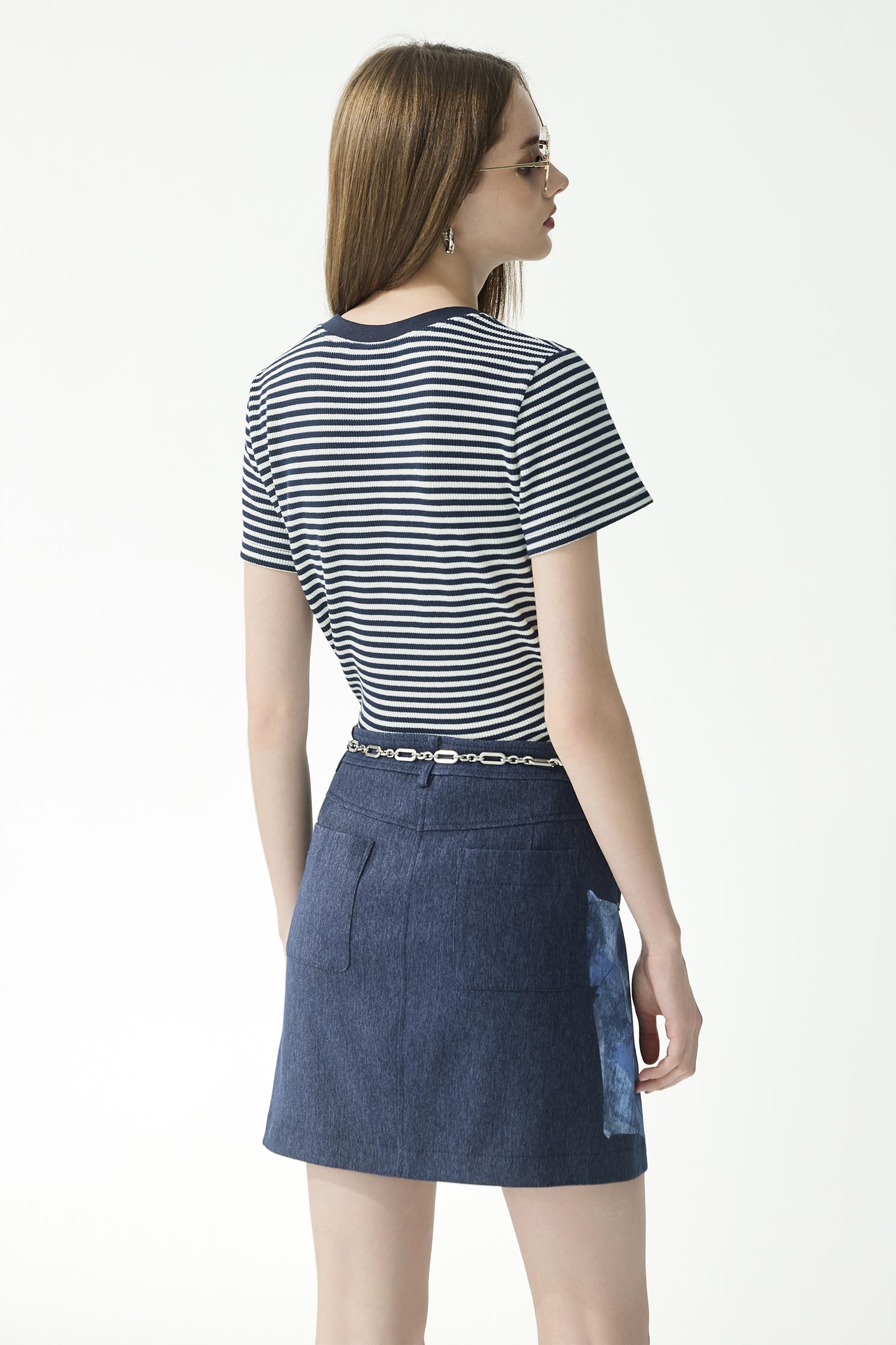 單寧藍玫瑰印花短裙單寧藍玫瑰印花短裙,春夏穿搭,牛仔,牛仔裙,短裙