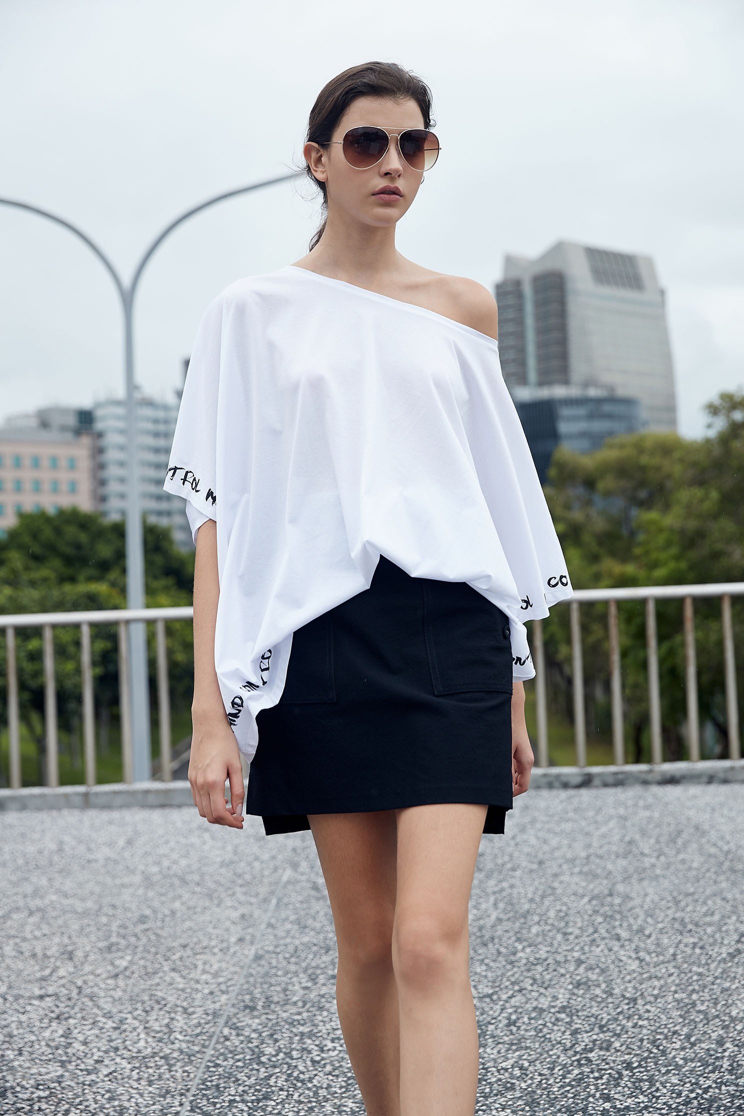 Well-matched basic A line skirt,A-line skirt,Mini Skirt,黑色裙子