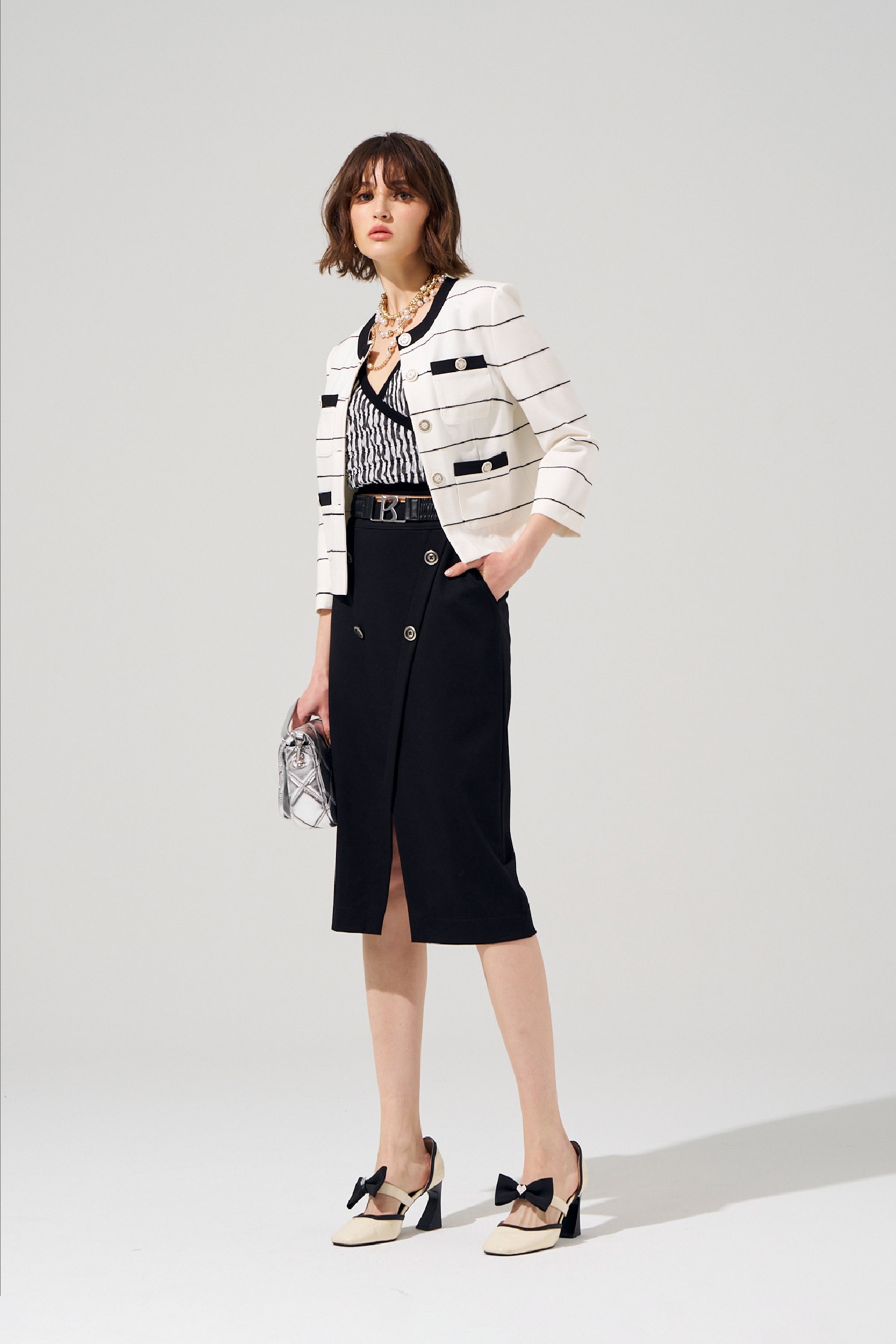 絲光羅馬交叉式中長窄裙絲光羅馬交叉式中長窄裙,人氣商品,春夏穿搭,長裙,黑色裙子