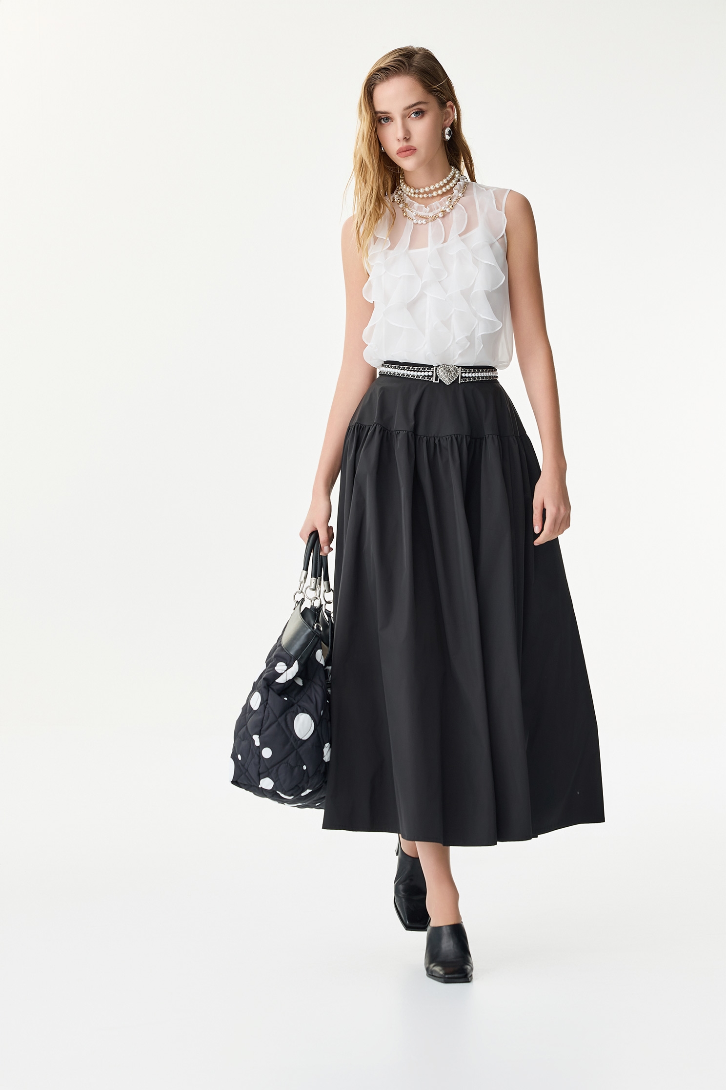 份量感魚骨大澎裙份量感魚骨大澎裙,春夏穿搭,長裙,黑色裙子